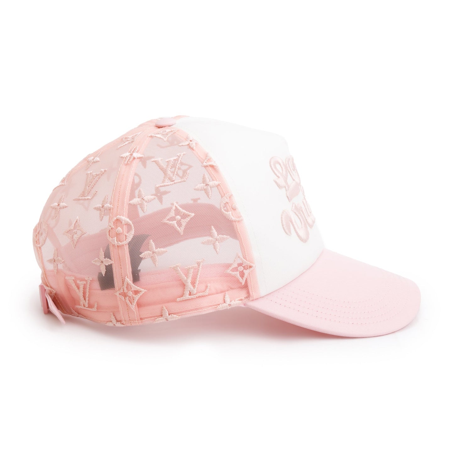 Louis Vuitton 2024 Pink Monogram Mesh Signature Cap