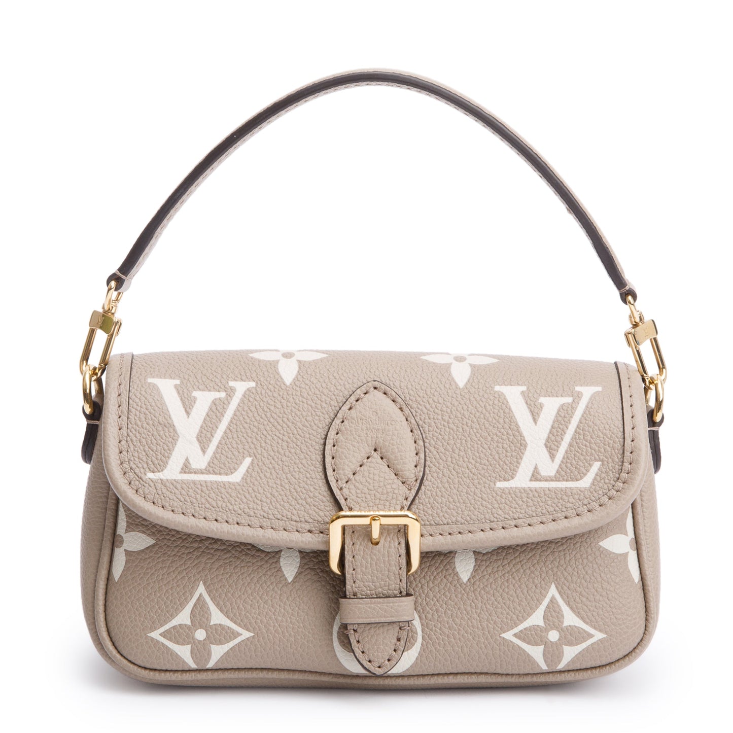 Louis Vuitton 2024 Torterelle Beige/Creme Bicolor Monogram Empreinte Leather Nano Diane