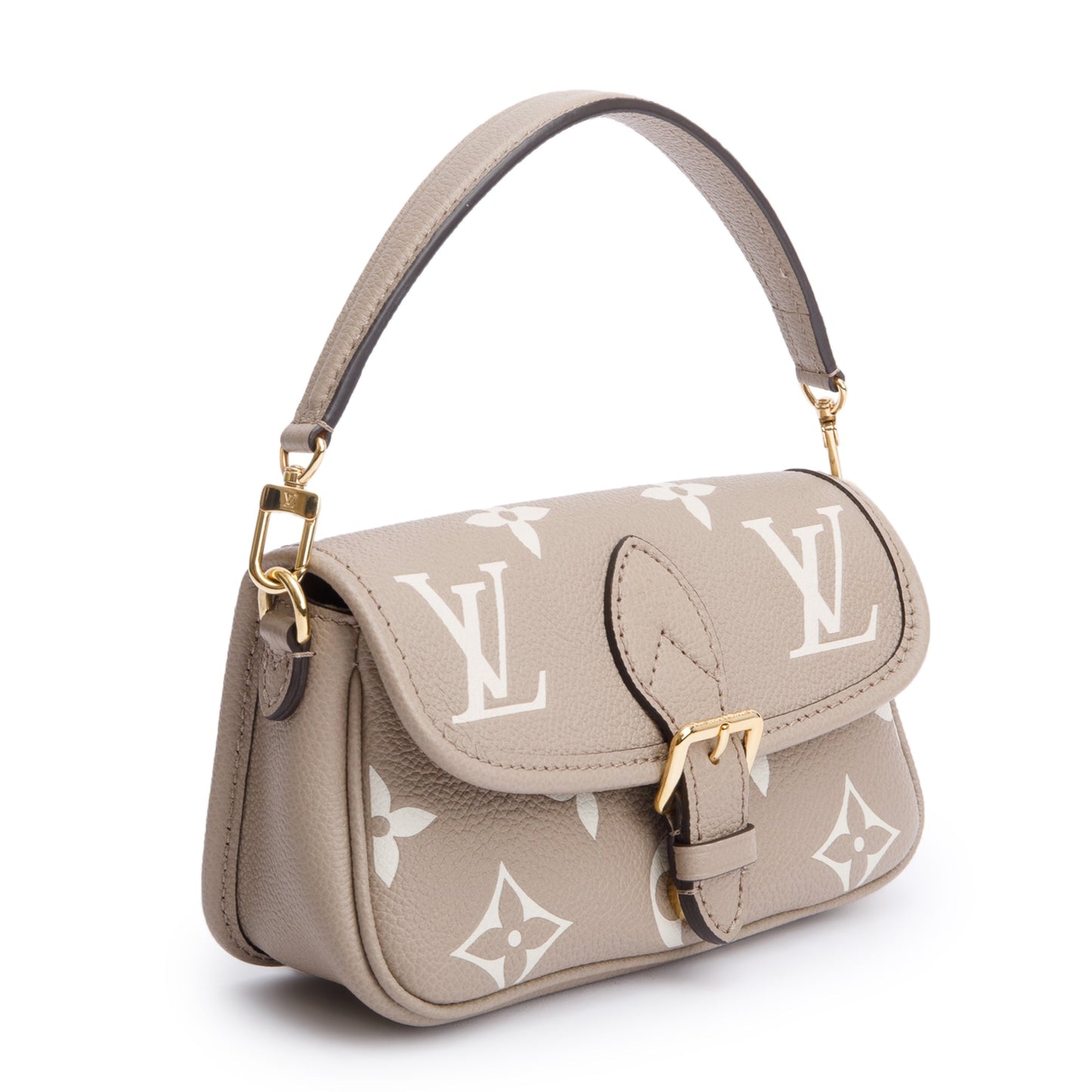 Louis Vuitton 2024 Torterelle Beige/Creme Bicolor Monogram Empreinte Leather Nano Diane
