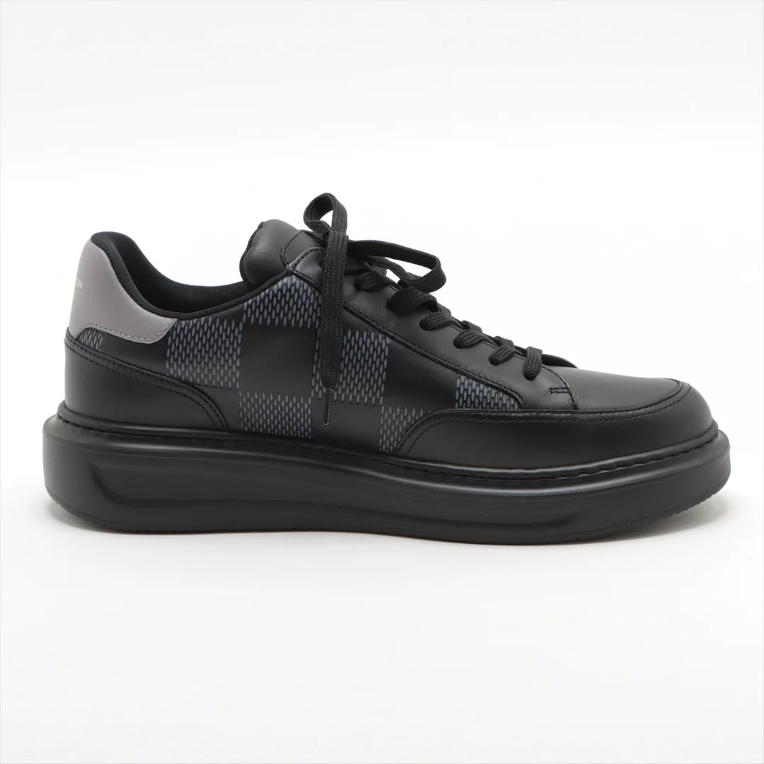 LOUIS VUITTON BEVERLY HILLS DAMIER GRAPHITE LEATHER SNEAKERS