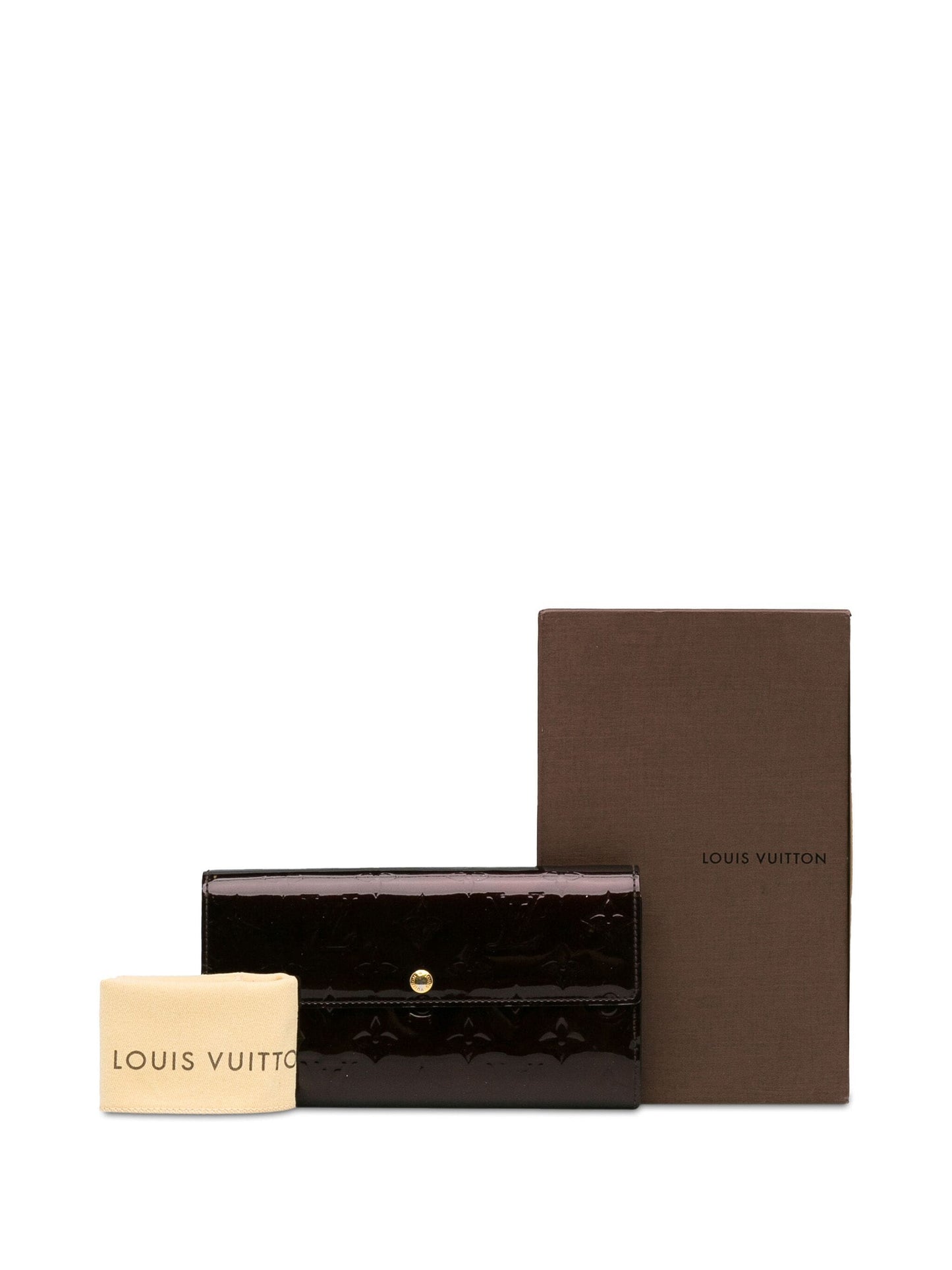 LOUIS VUITTON MONOGRAM VERNIS SARAH WALLET IN AMARANTE
