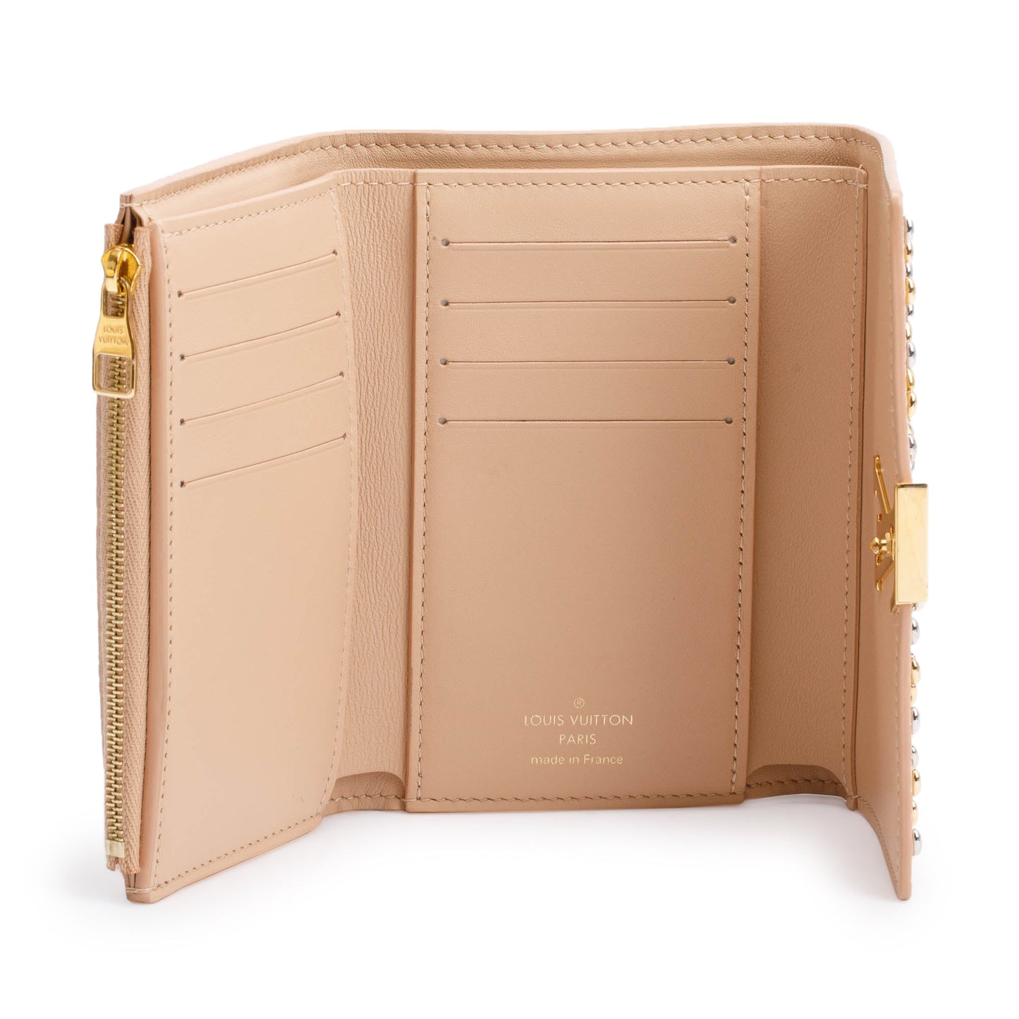 Louis Vuitton Beige Taurillon Leather Portofeuilles Capucines Compact Wallet
