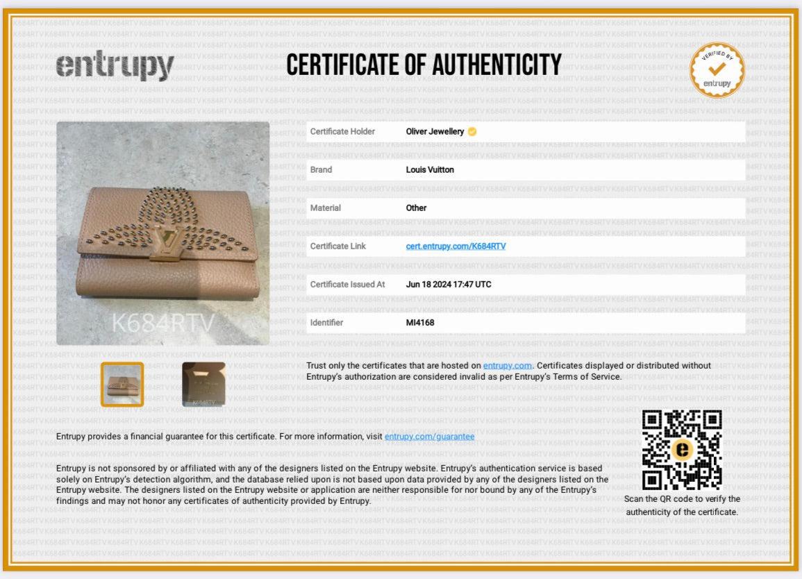 Louis Vuitton Beige Taurillon Leather Portofeuilles Capucines Compact Wallet