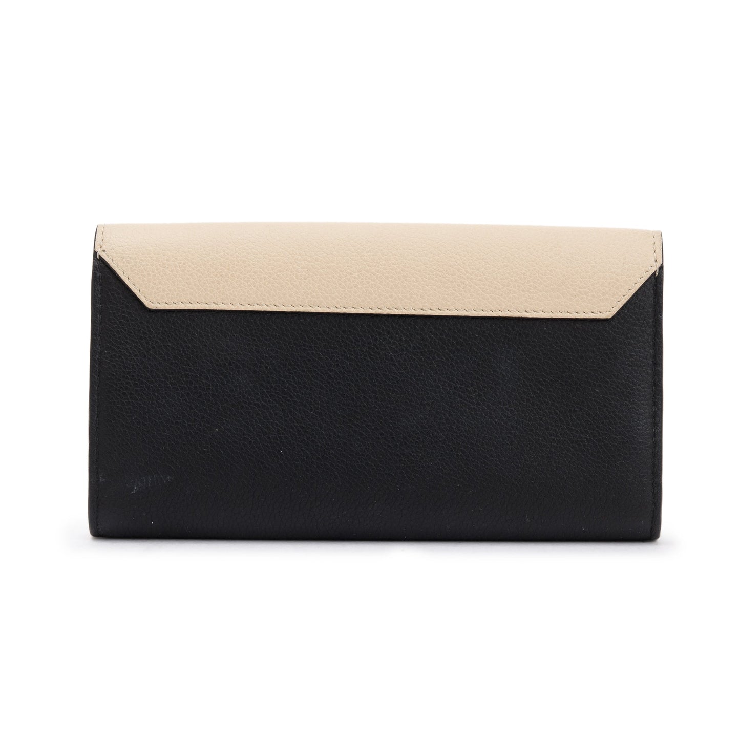 Louis Vuitton Black & Beige Calfskin Leather Lockme  Wallet