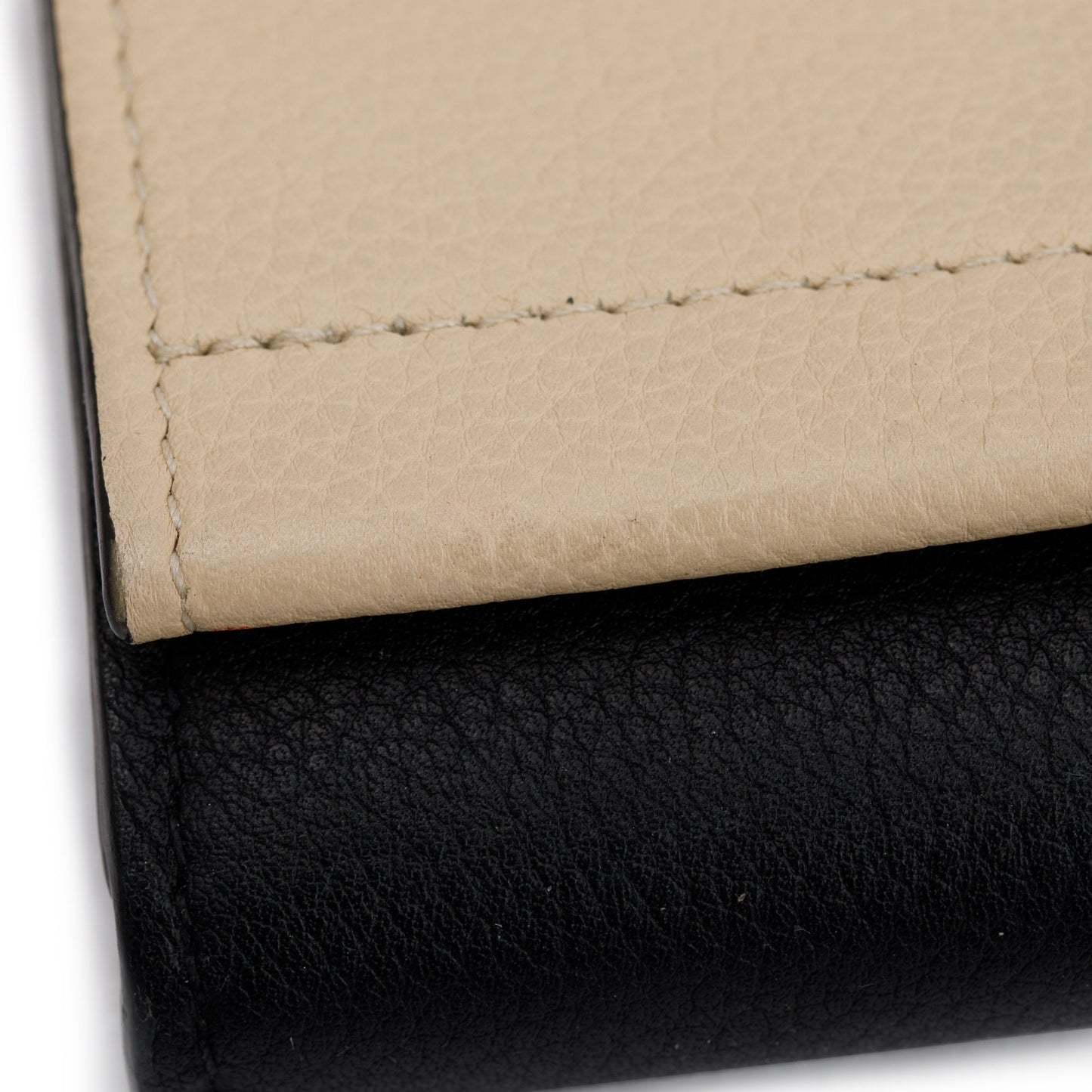 Louis Vuitton Black & Beige Calfskin Leather Lockme  Wallet