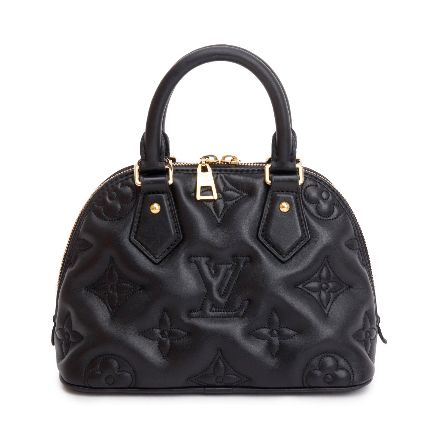 Louis Vuitton Black Bubblegram Embossed Leather Alma BB