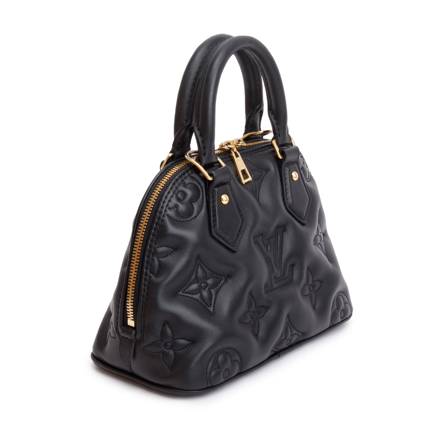 Louis Vuitton Black Bubblegram Embossed Leather Alma BB