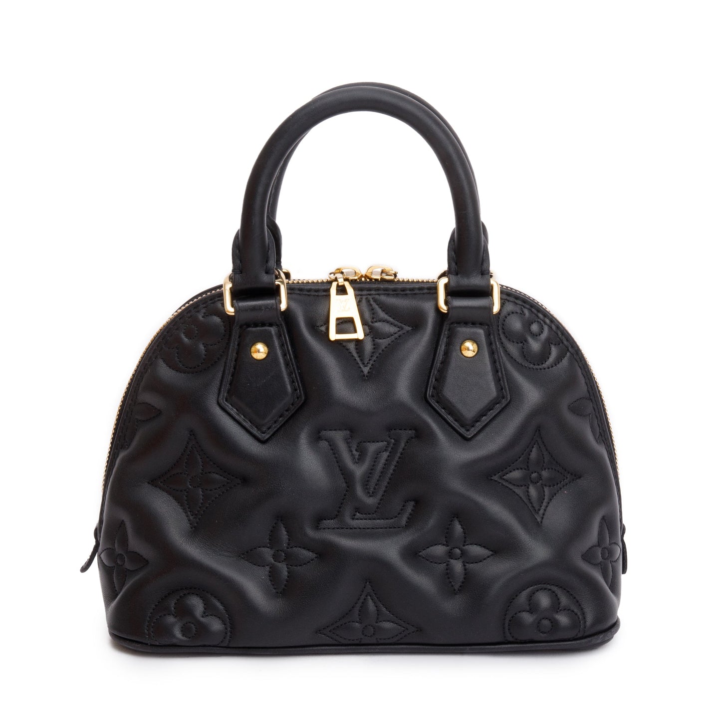 Louis Vuitton Black Bubblegram Embossed Leather Alma BB