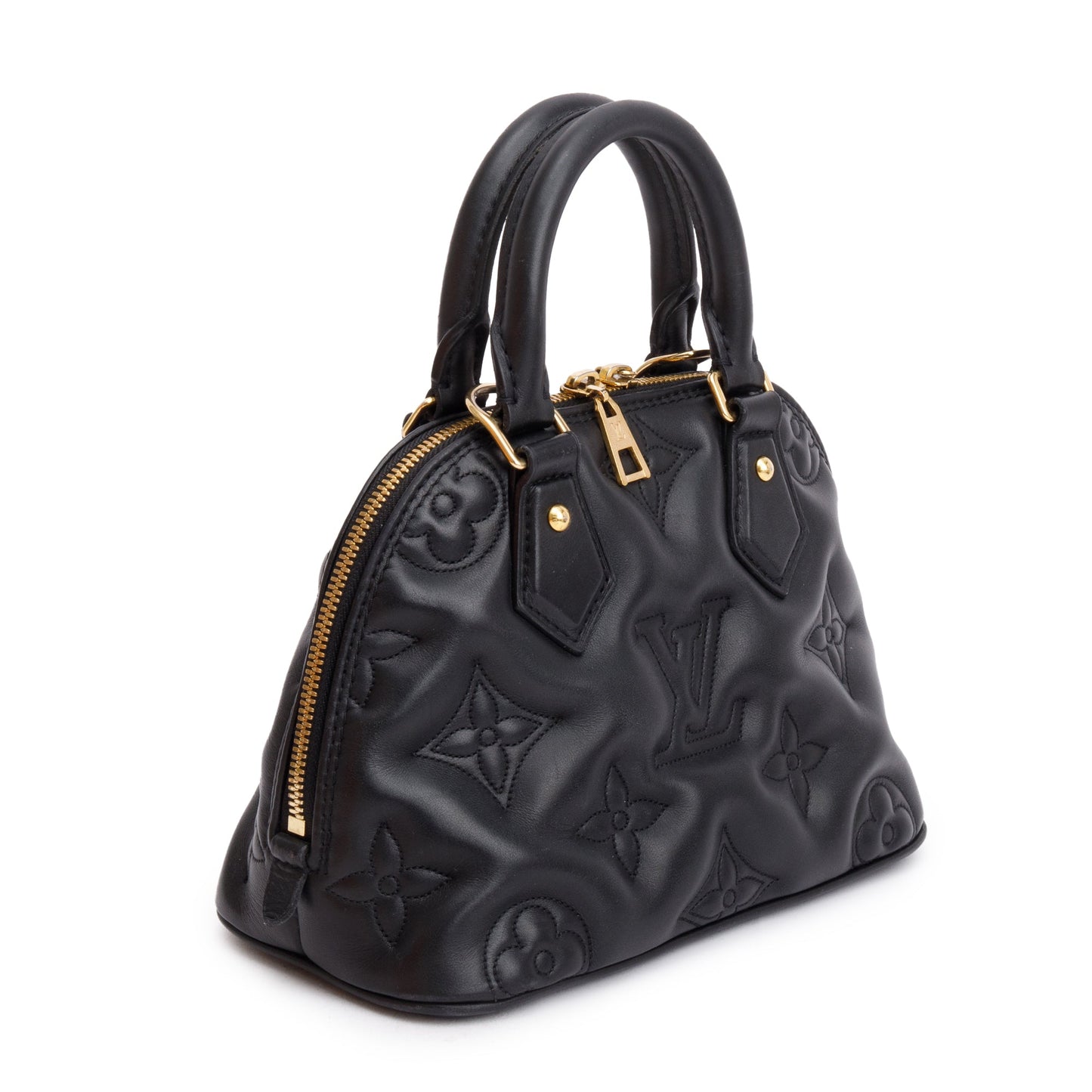 Louis Vuitton Black Bubblegram Embossed Leather Alma BB