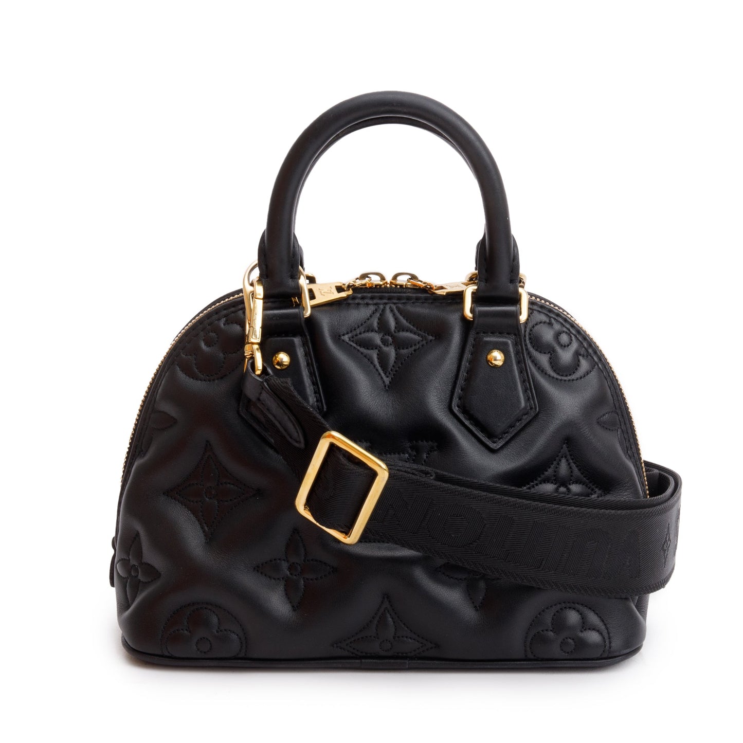 Louis Vuitton Black Bubblegram Embossed Leather Alma BB