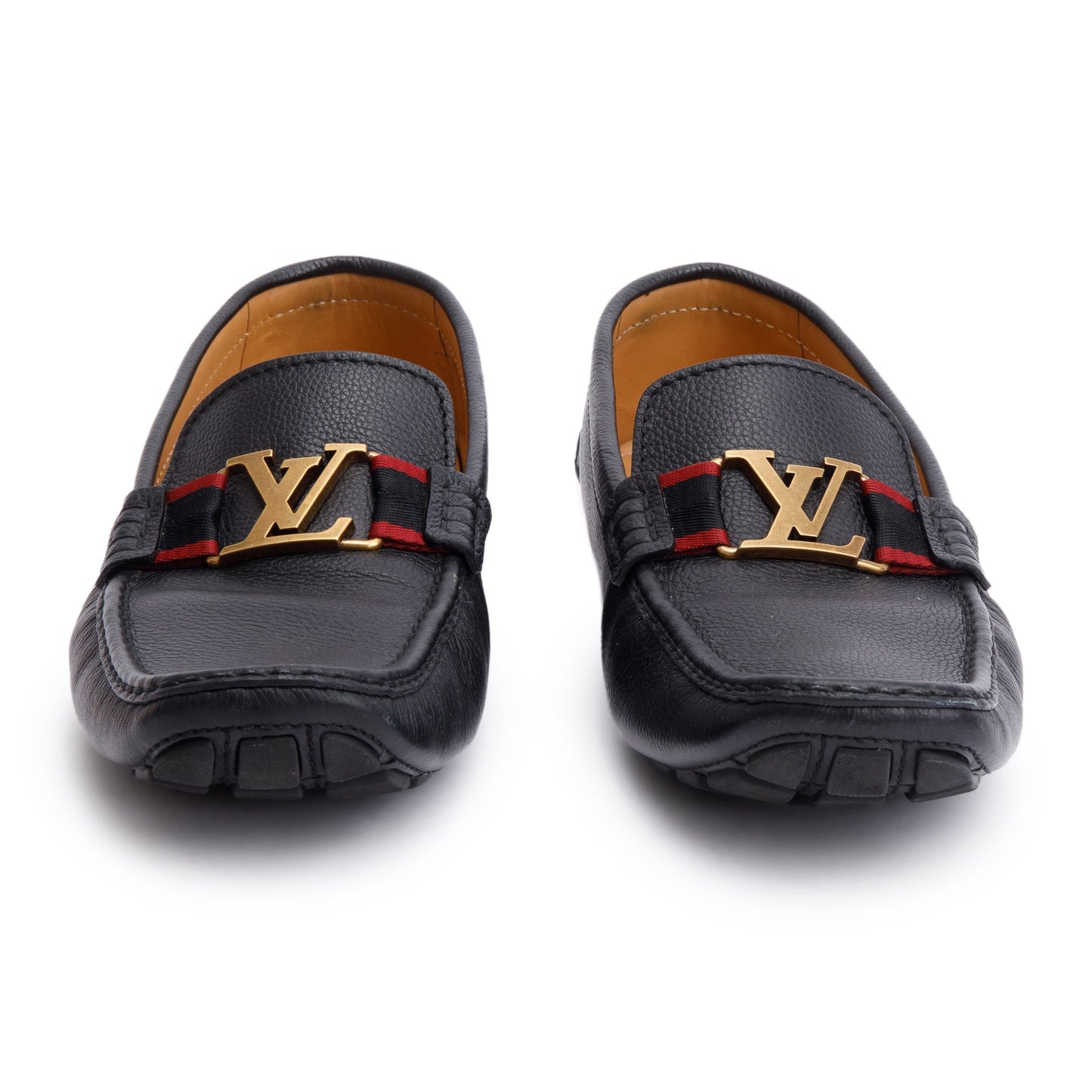 Louis Vuitton Black Calf Leather Monte Carlo Moccasin Loafers, Size 12