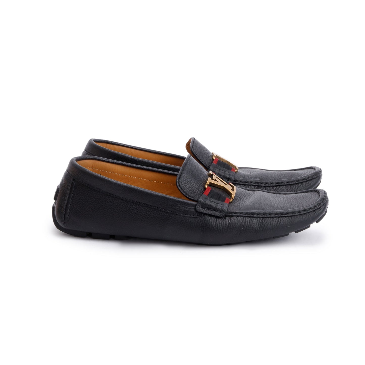 Louis Vuitton Black Calf Leather Monte Carlo Moccasin Loafers, Size 12