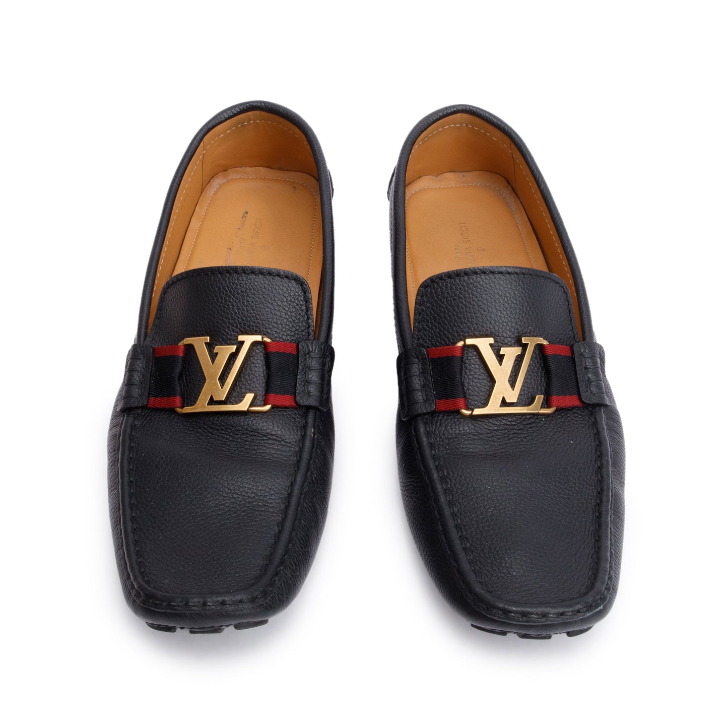 Louis Vuitton Black Calf Leather Monte Carlo Moccasin Loafers, Size 12