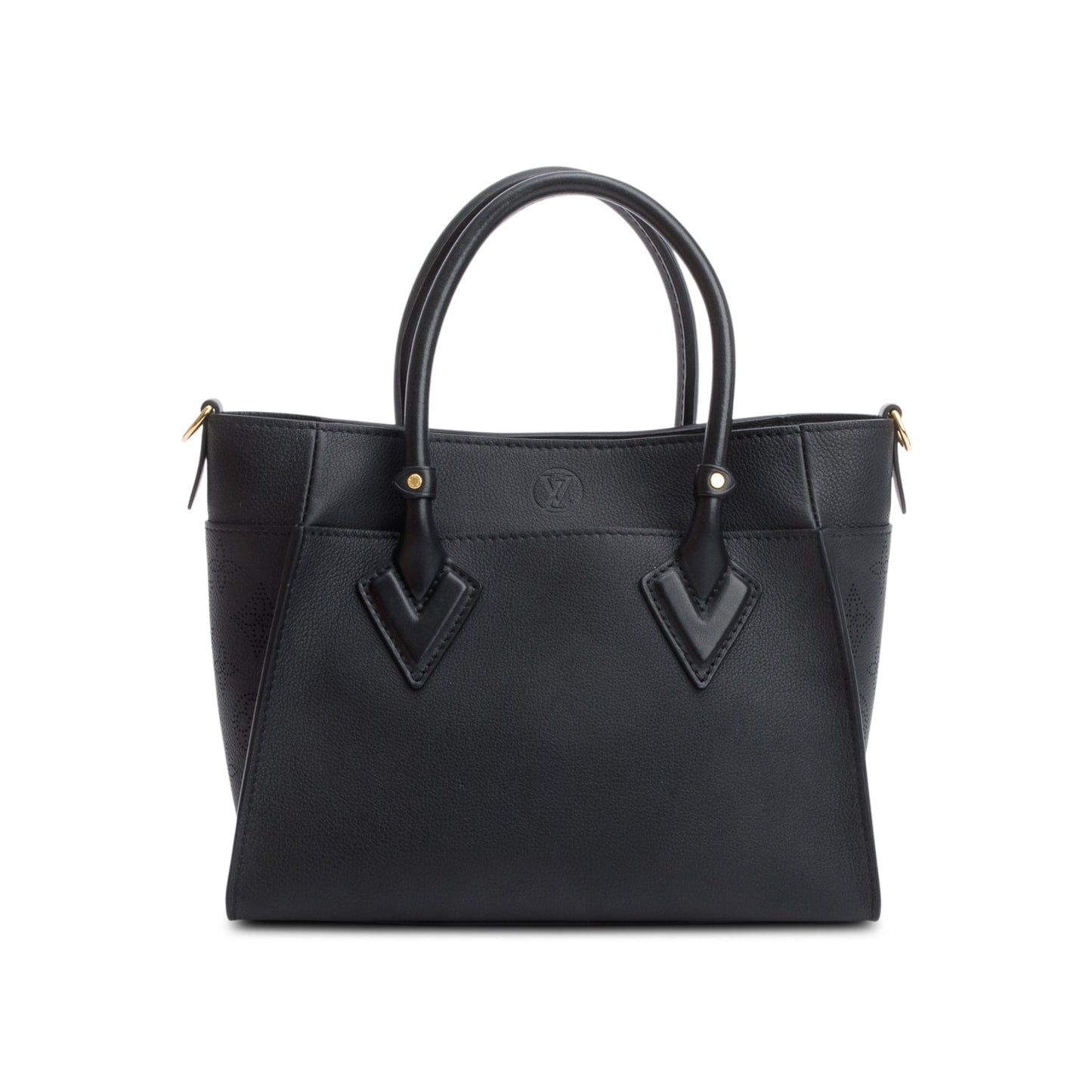 Louis Vuitton Black Calf Leather On My Side PM Tote