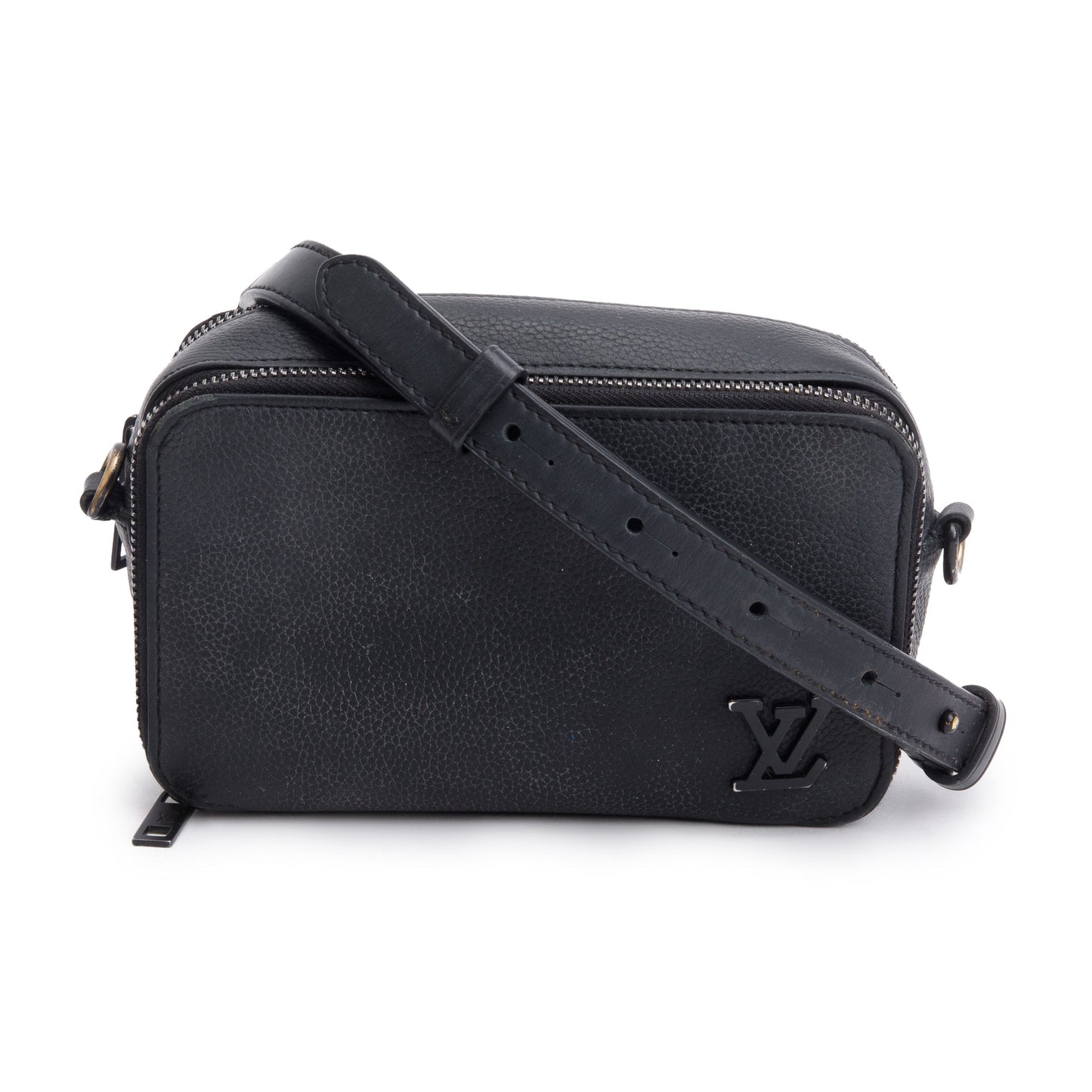 Louis Vuitton Black Calfskin Leather Alpha Wearable Wallet Crossbody
