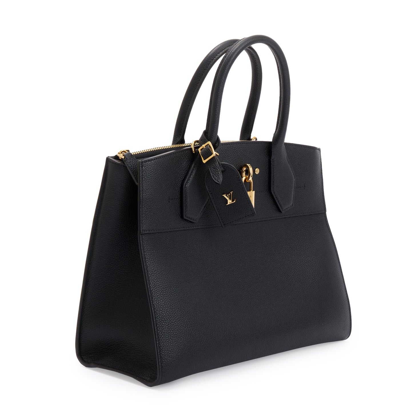 Louis Vuitton Black Calfskin Leather City Steamer MM