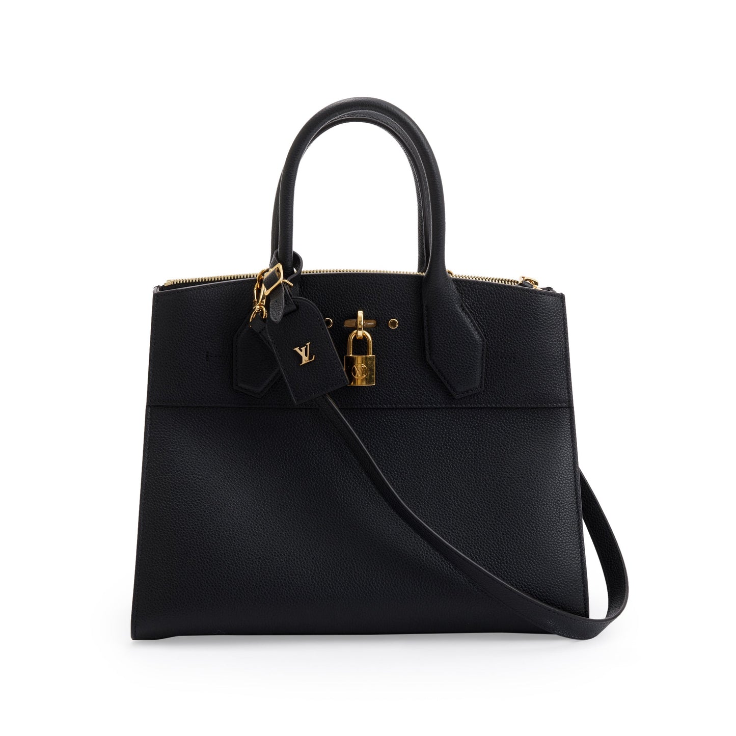 Louis Vuitton Black Calfskin Leather City Steamer MM