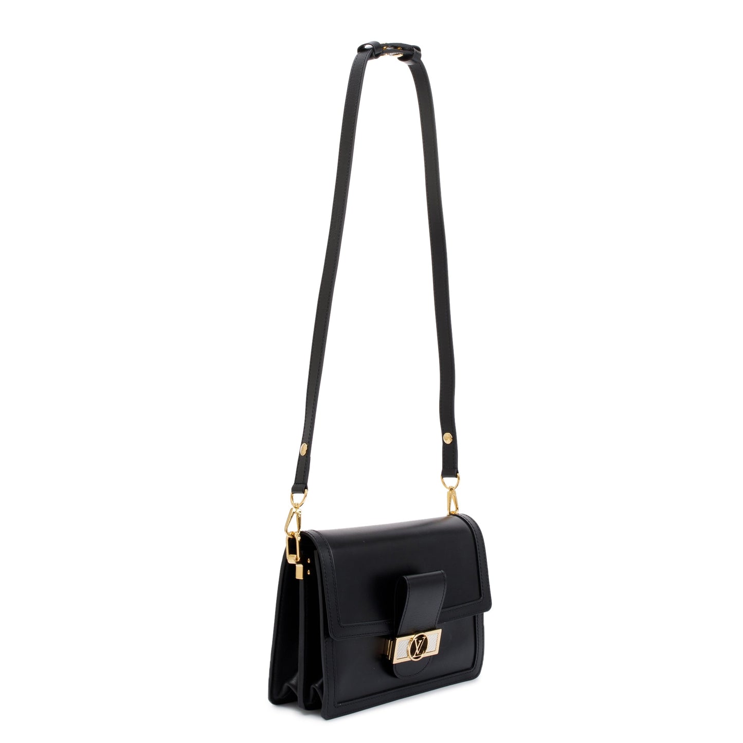 Louis Vuitton Black Calfskin Leather Dauphine MM