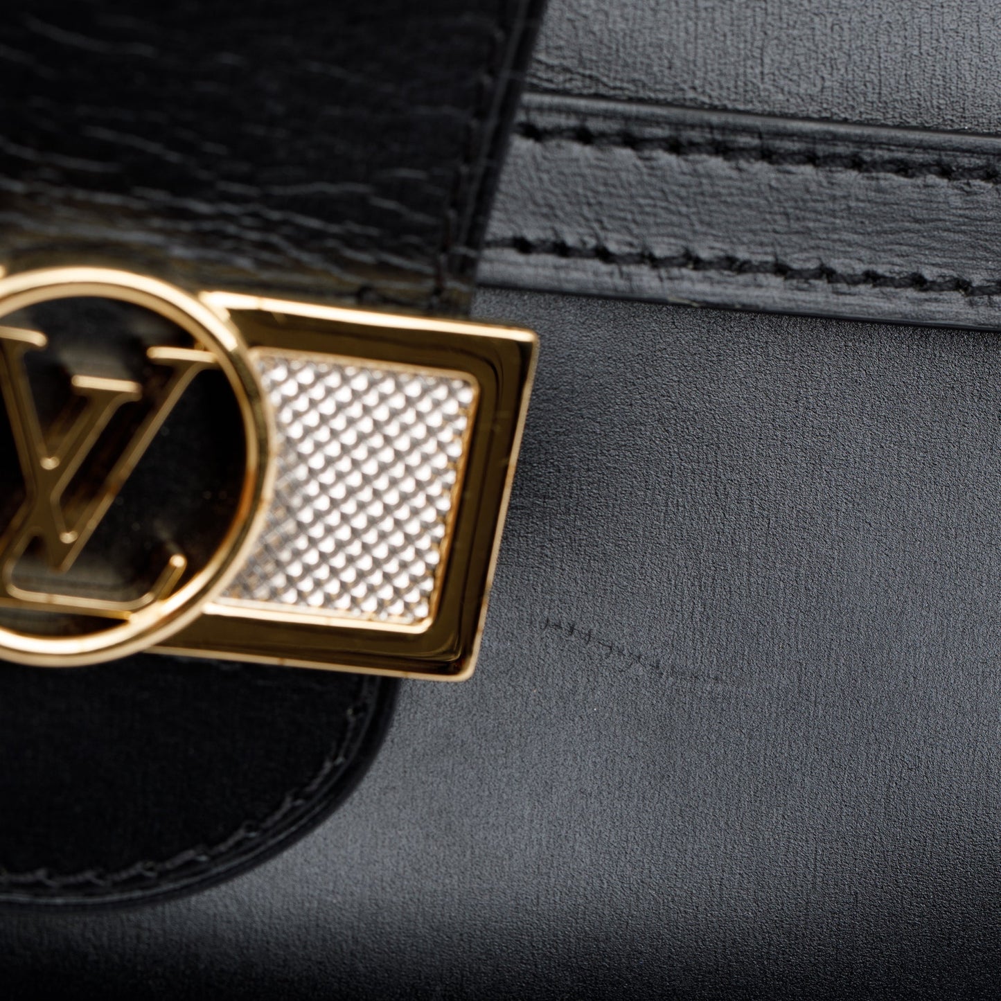 Louis Vuitton Black Calfskin Leather Dauphine MM