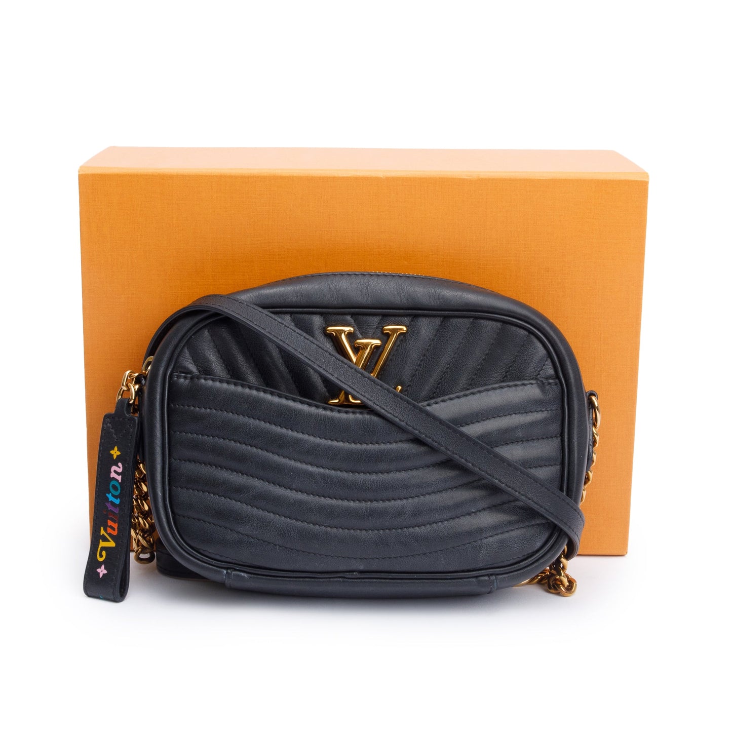 Louis Vuitton Black Calfskin Leather New Wave Camera Bag