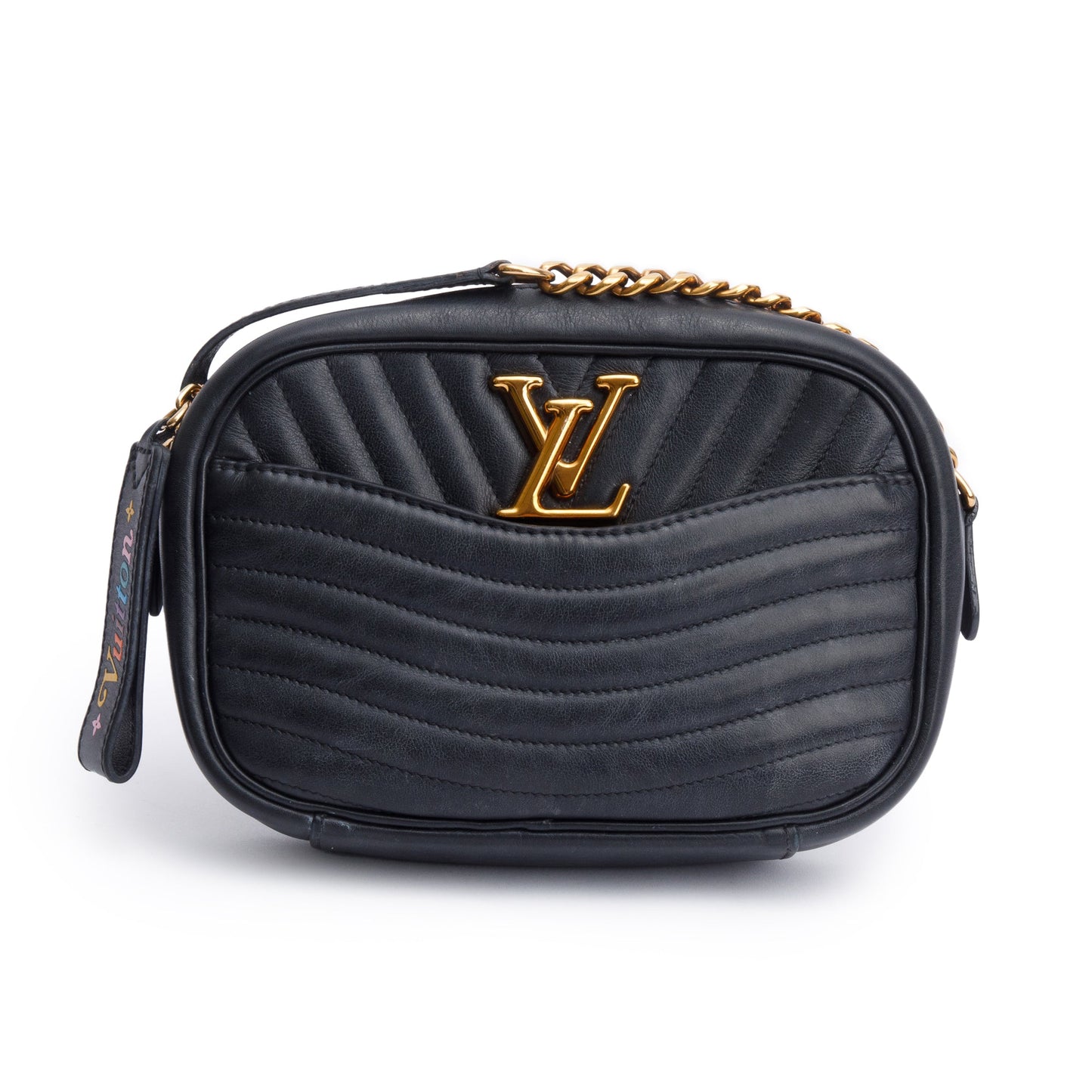 Louis Vuitton Black Calfskin Leather New Wave Camera Bag