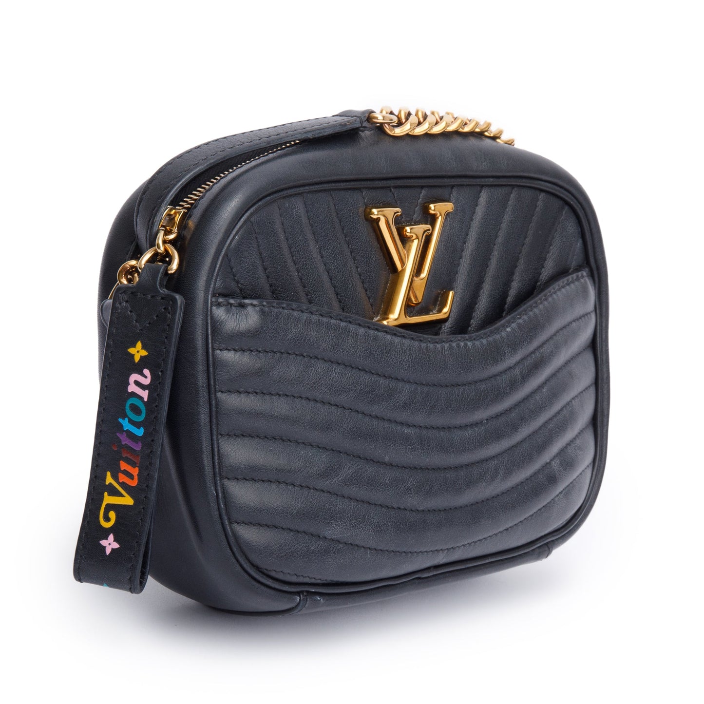 Louis Vuitton Black Calfskin Leather New Wave Camera Bag