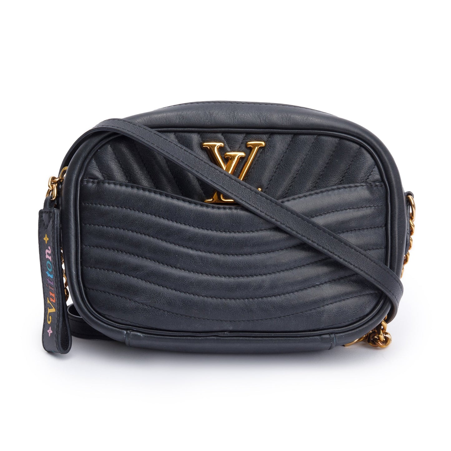 Louis Vuitton Black Calfskin Leather New Wave Camera Bag