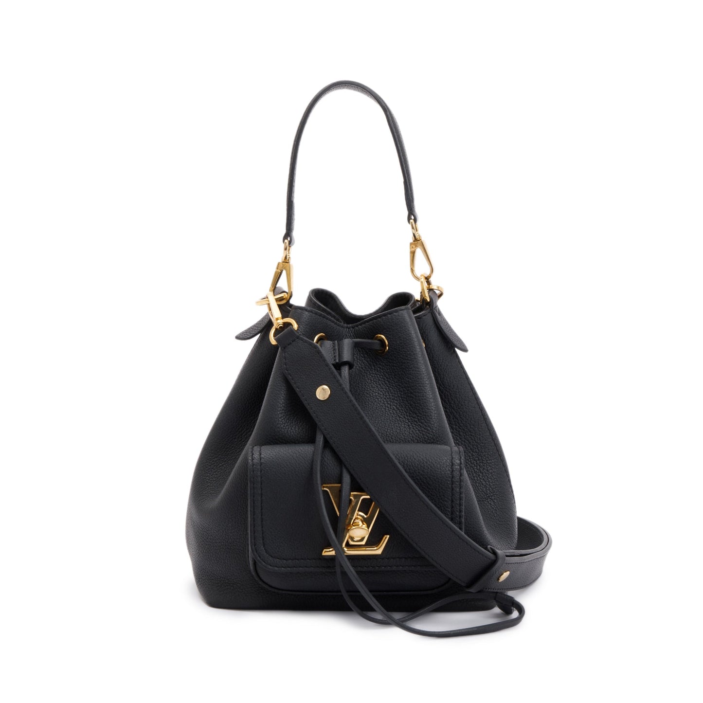Louis Vuitton Black Calfskin Lockme Bucket Bag