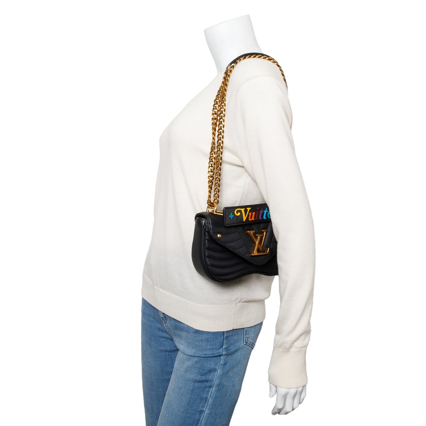 Louis Vuitton Black Cowhide Leather New Wave Chain Bag PM