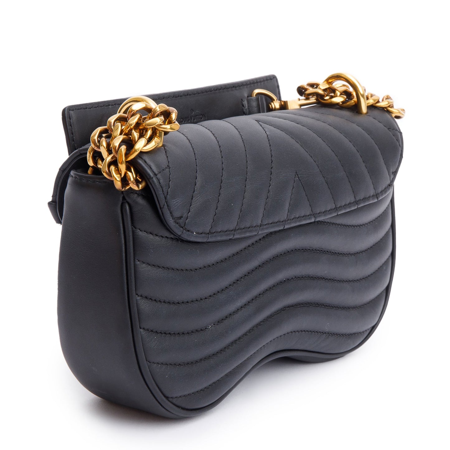Louis Vuitton Black Cowhide Leather New Wave Chain Bag PM