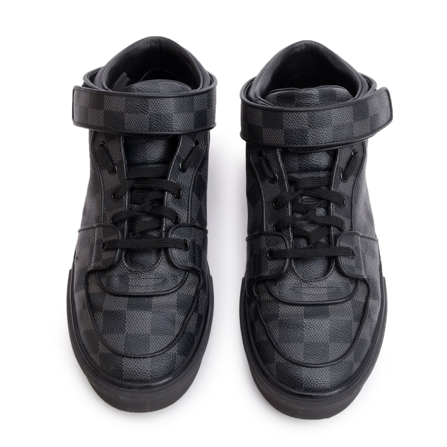 Louis Vuitton Black Damier Graphite Canvas Acapulco Mid-Top Sneakers, Size 9