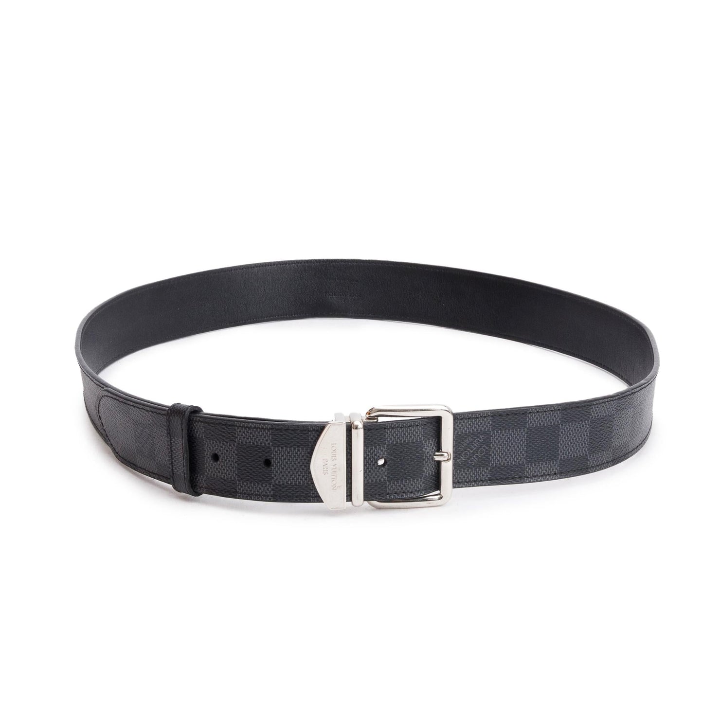 Louis Vuitton Black Damier Graphite Saint-Cure 32 MM Belt, Size 100 40
