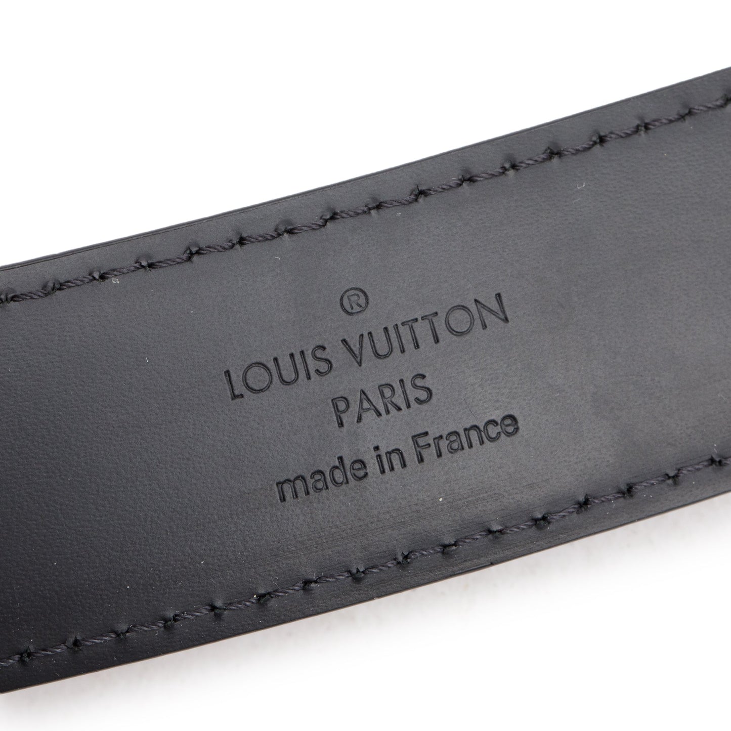 Louis Vuitton Black Damier Graphite Saint-Elysse 30 MM Belt, Size 95 38