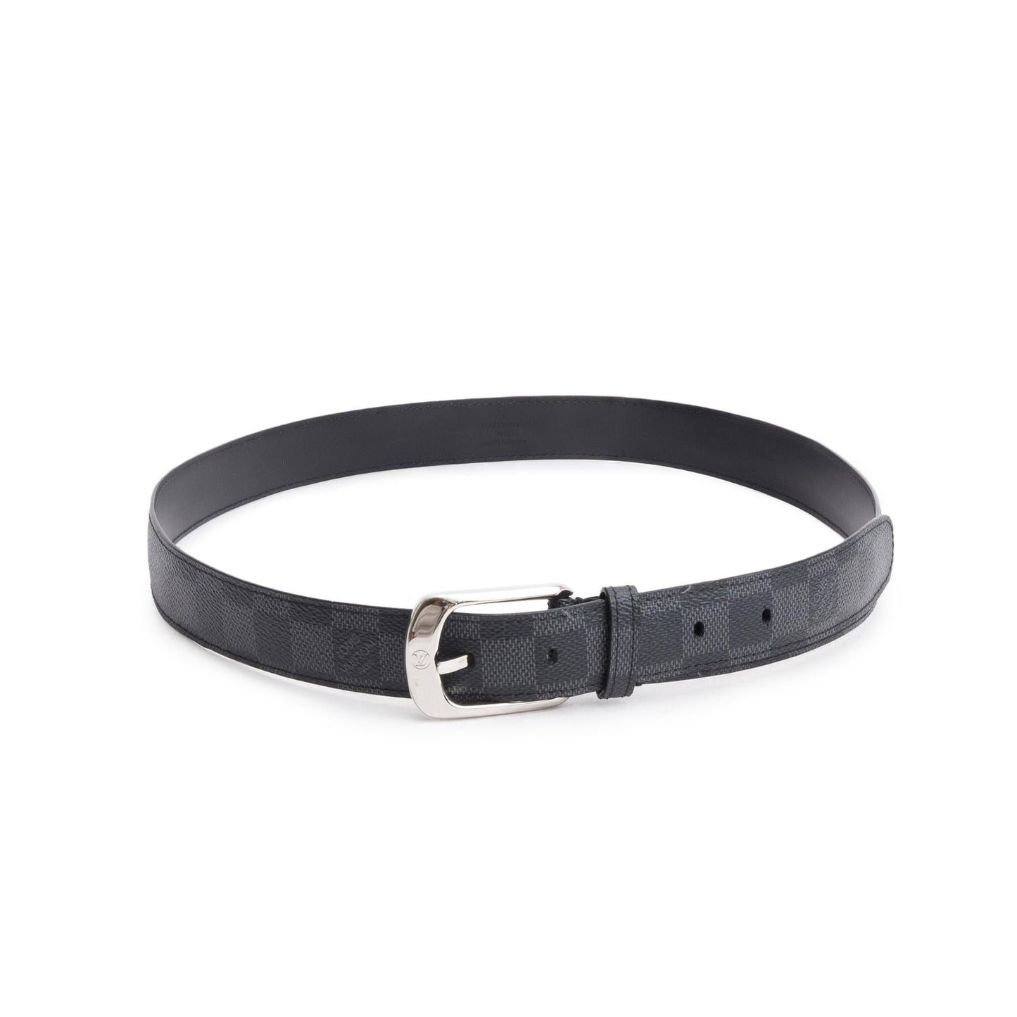 Louis Vuitton Black Damier Graphite Saint-Elysse 30 MM Belt, Size 95 38