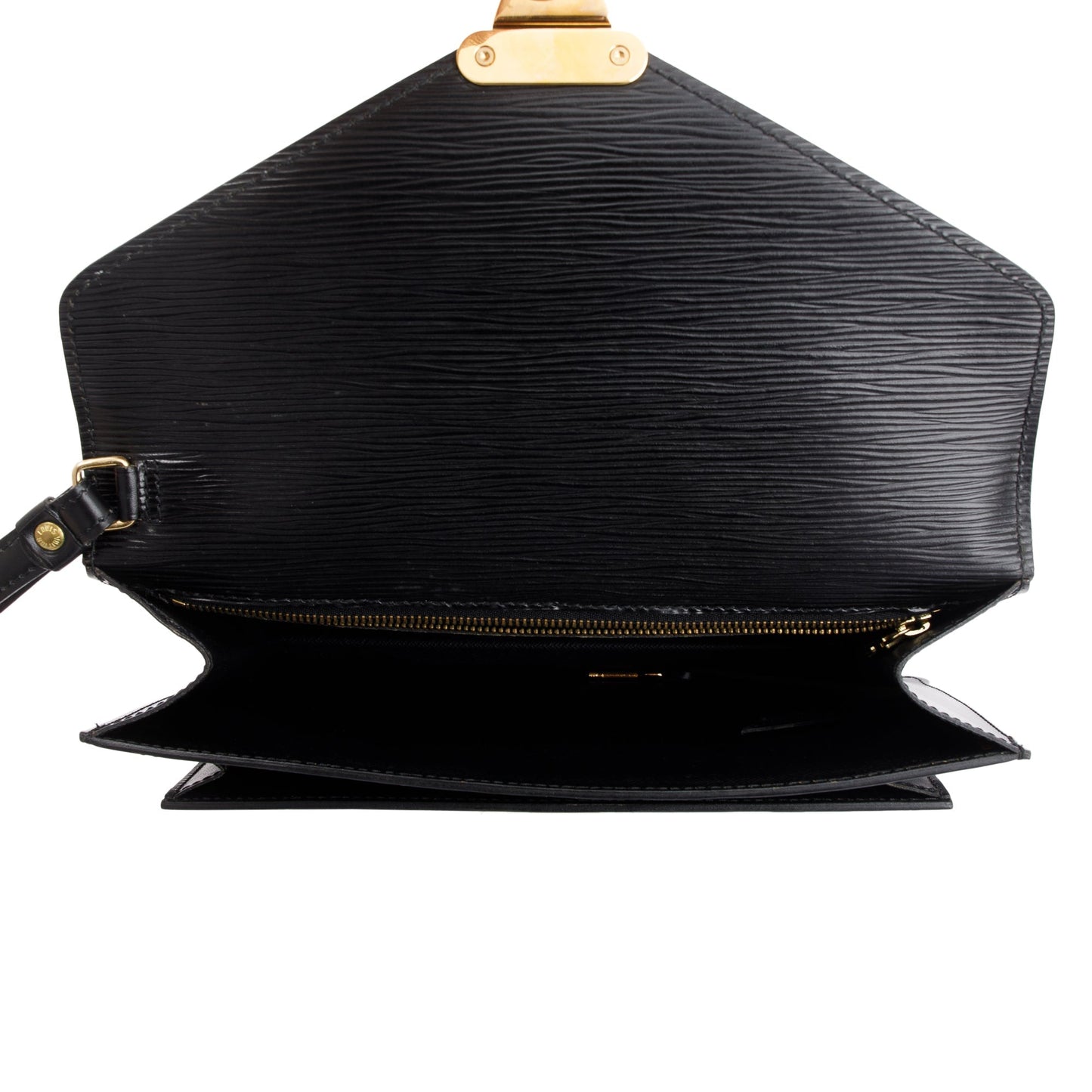 Louis Vuitton Black Epi Leather Pochette Sellier Dragonne Wristlet Clutch