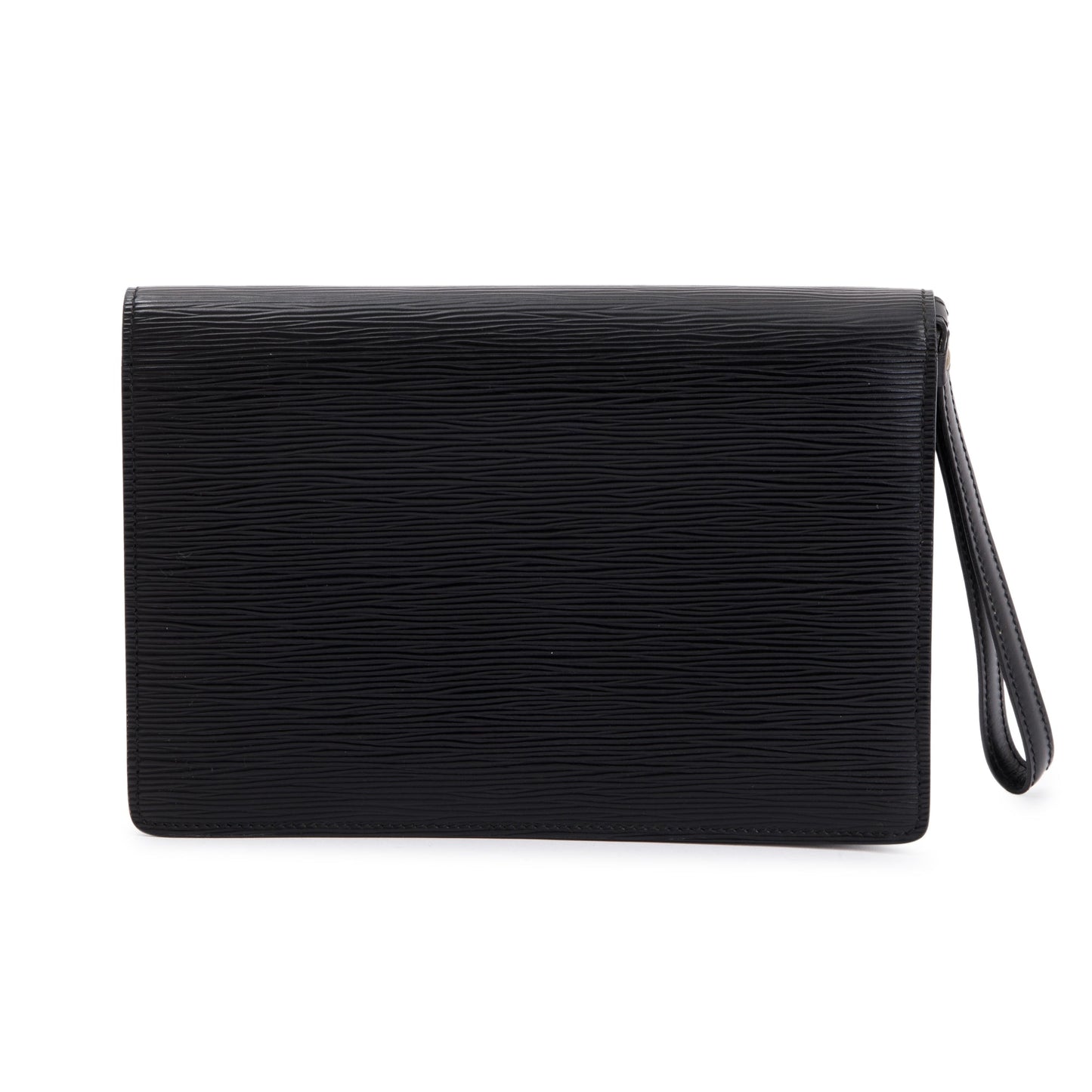Louis Vuitton Black Epi Leather Pochette Sellier Dragonne Wristlet Clutch