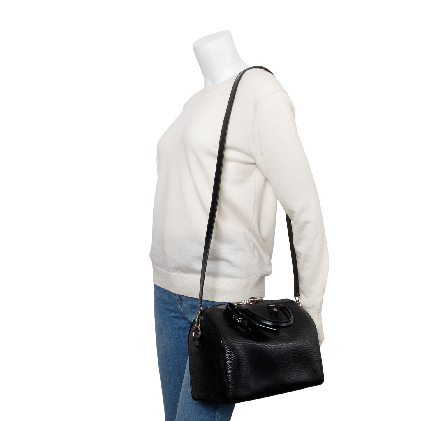 Louis Vuitton Black Epi Leather Speedy Bandouliere 25
