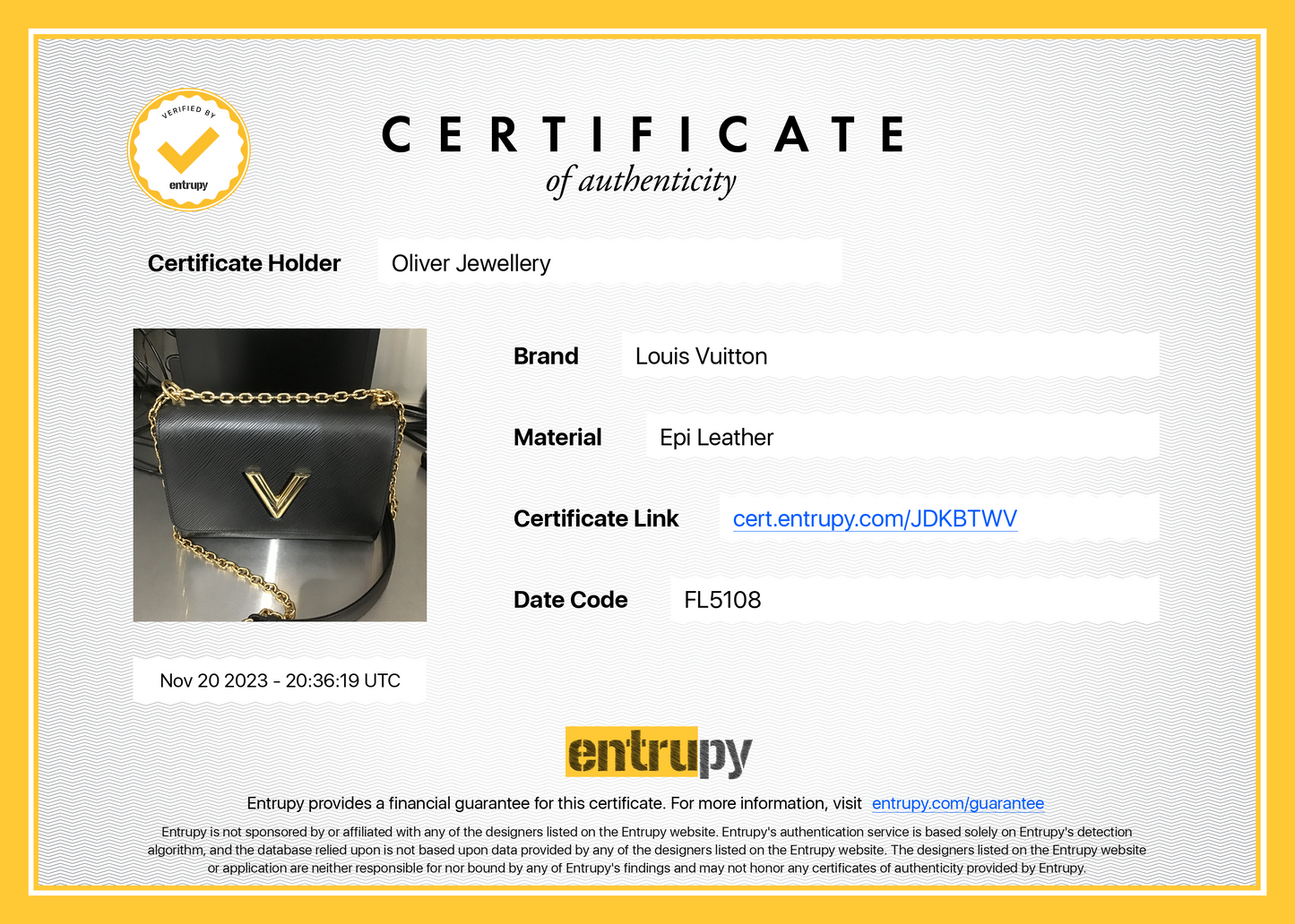 Louis Vuitton Black Epi Leather Twist MM Bag