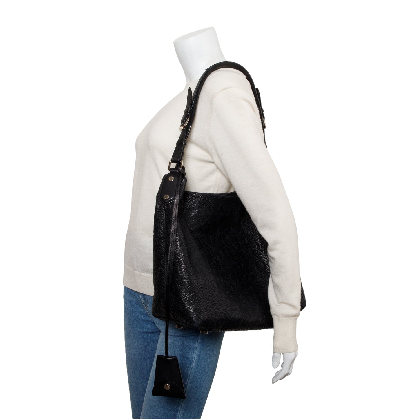 Louis Vuitton Black Lambskin Leather Antheia Ixia MM