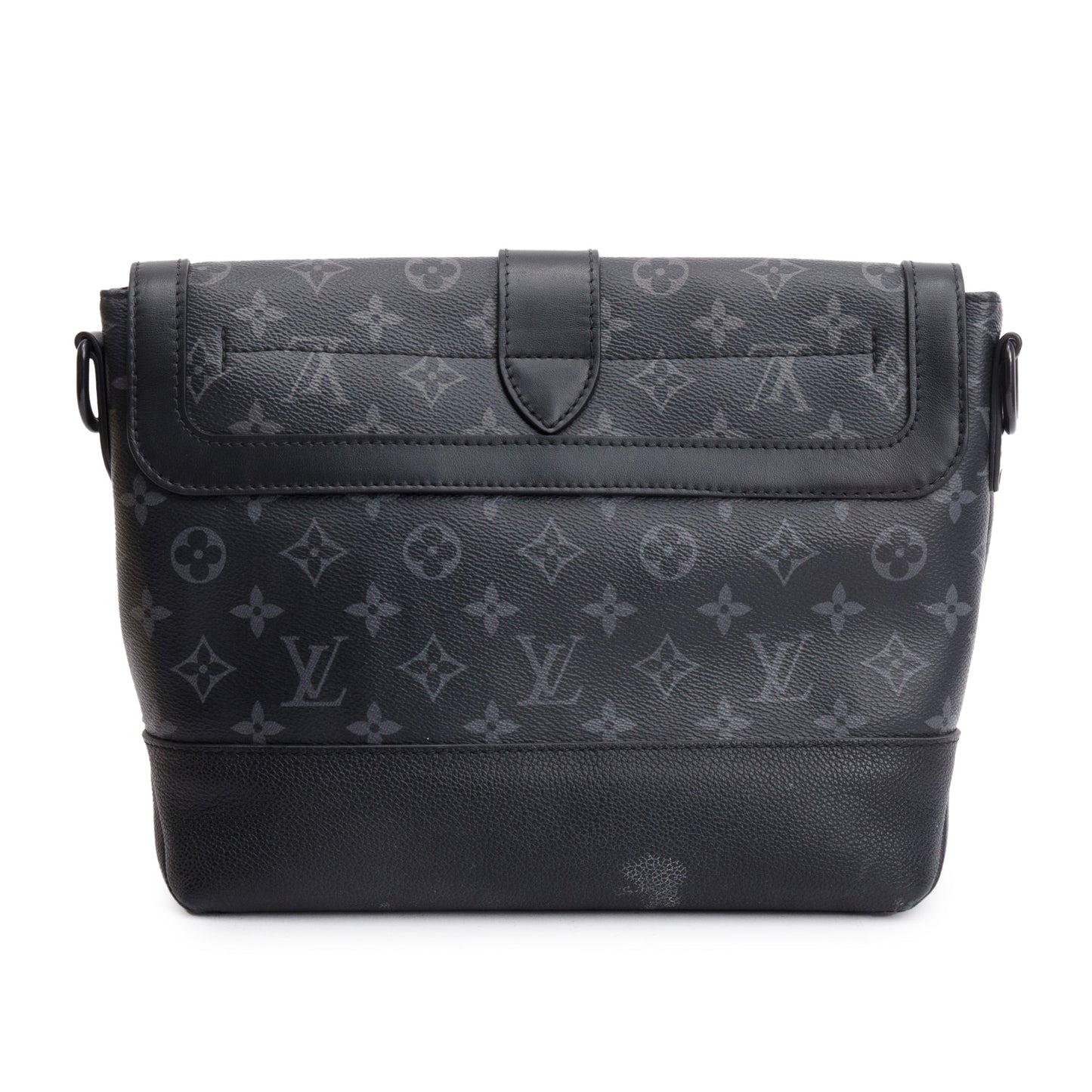 Louis Vuitton Black Leather And Monogram Eclipse Saumur Messenger Bag