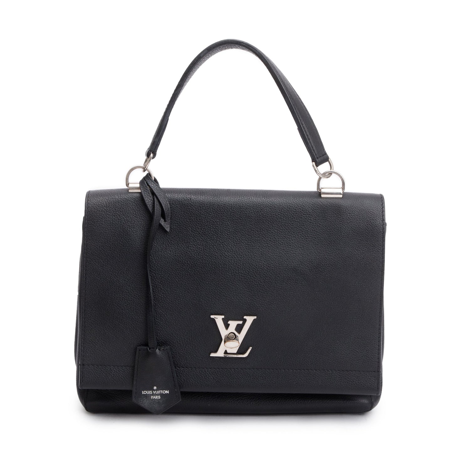 Louis Vuitton Black Leather LockMe II Top Handle Bag