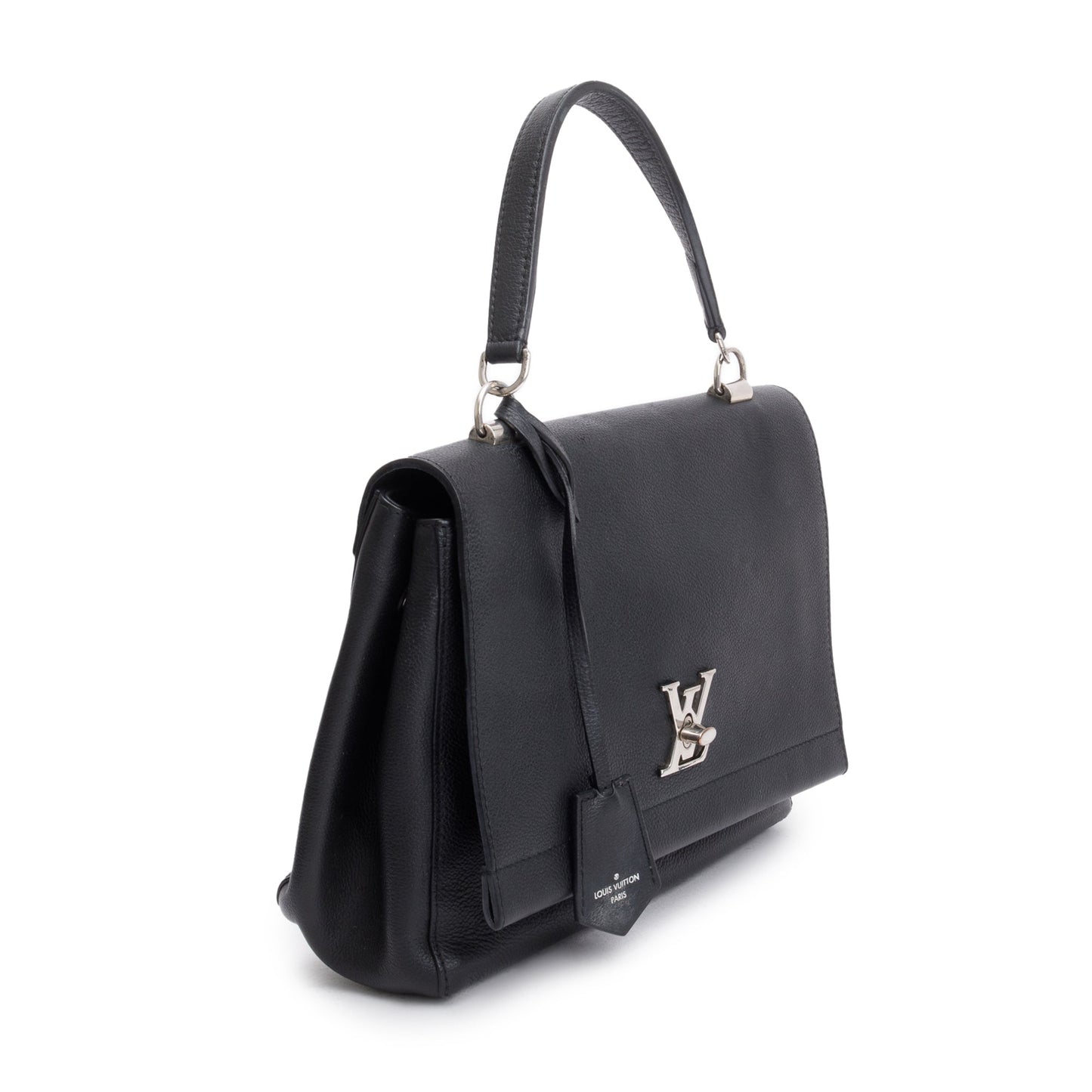 Louis Vuitton Black Leather LockMe II Top Handle Bag
