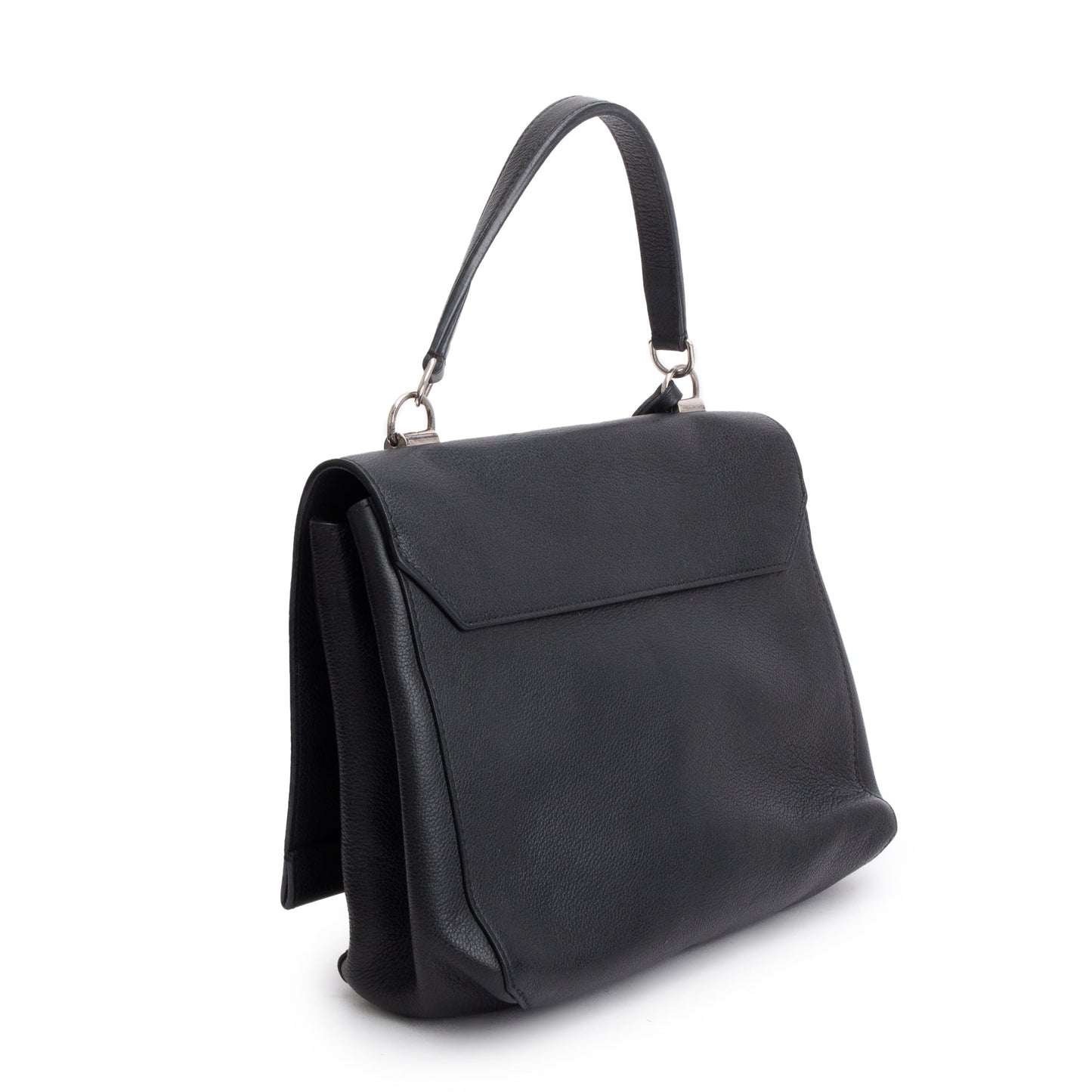 Louis Vuitton Black Leather LockMe II Top Handle Bag