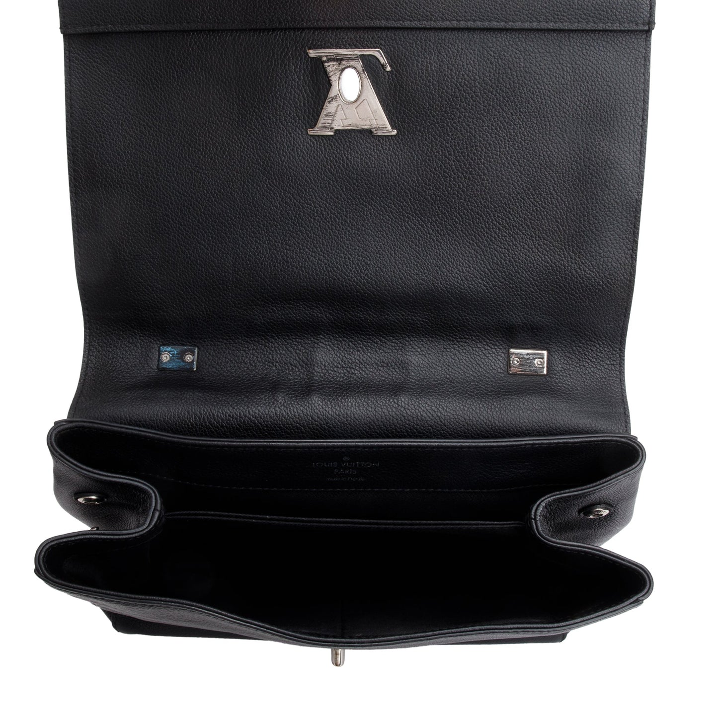 Louis Vuitton Black Leather LockMe II Top Handle Bag