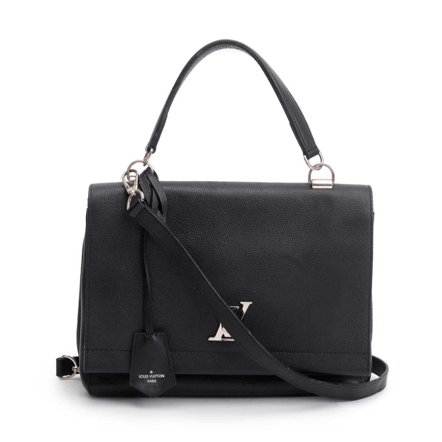 Louis Vuitton Black Leather LockMe II Top Handle Bag