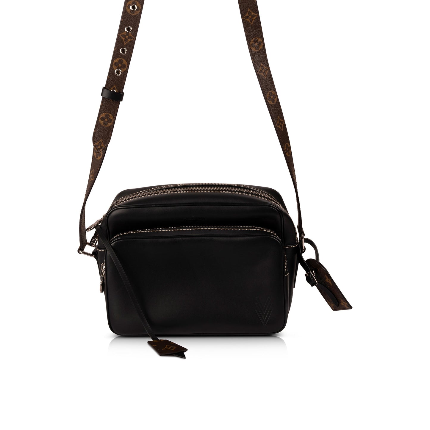 Louis Vuitton Black Leather & Monogram Canvas Nil Bag