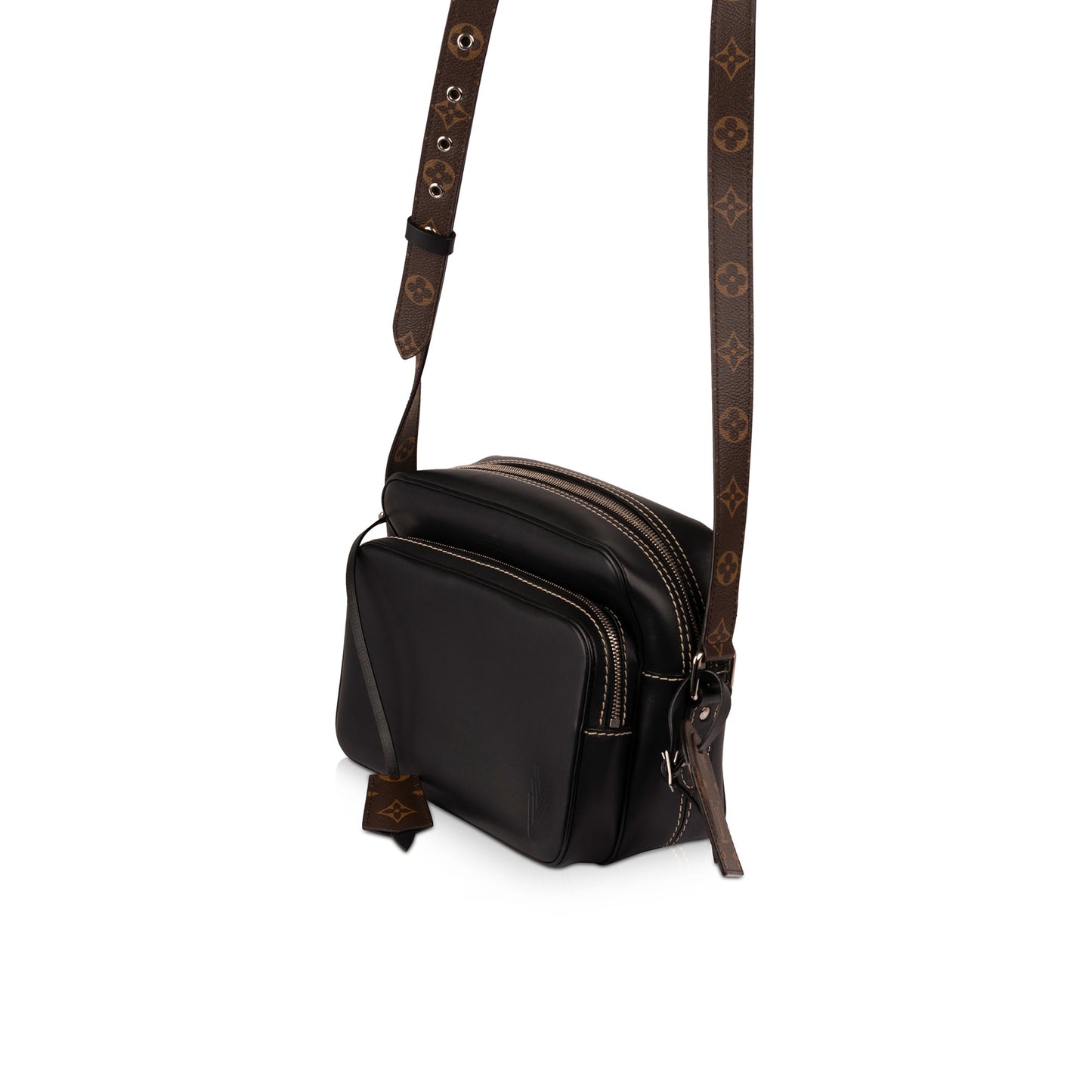 Louis Vuitton Black Leather & Monogram Canvas Nil Bag