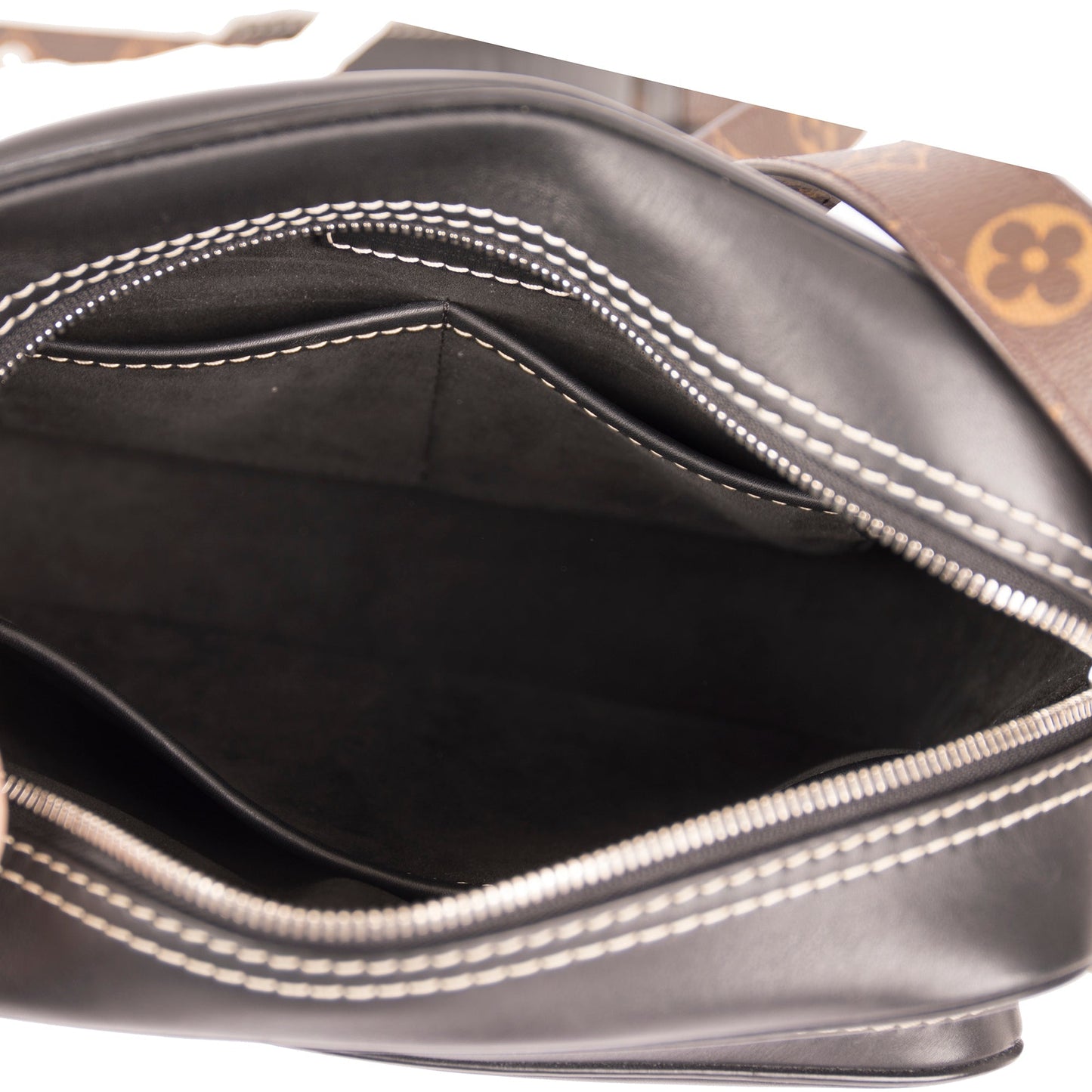 Louis Vuitton Black Leather & Monogram Canvas Nil Bag