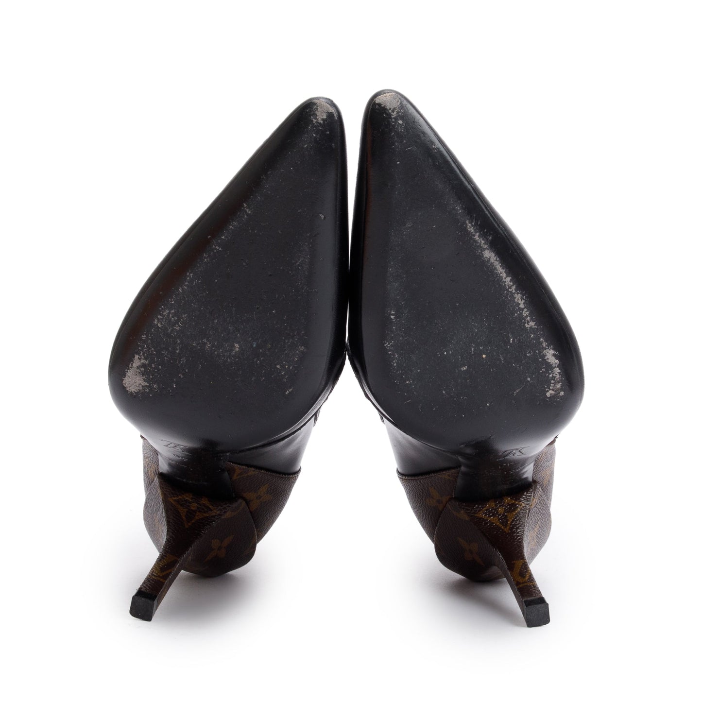 Louis Vuitton Black Leather Monogram Janet Ankle Boots, Size 40