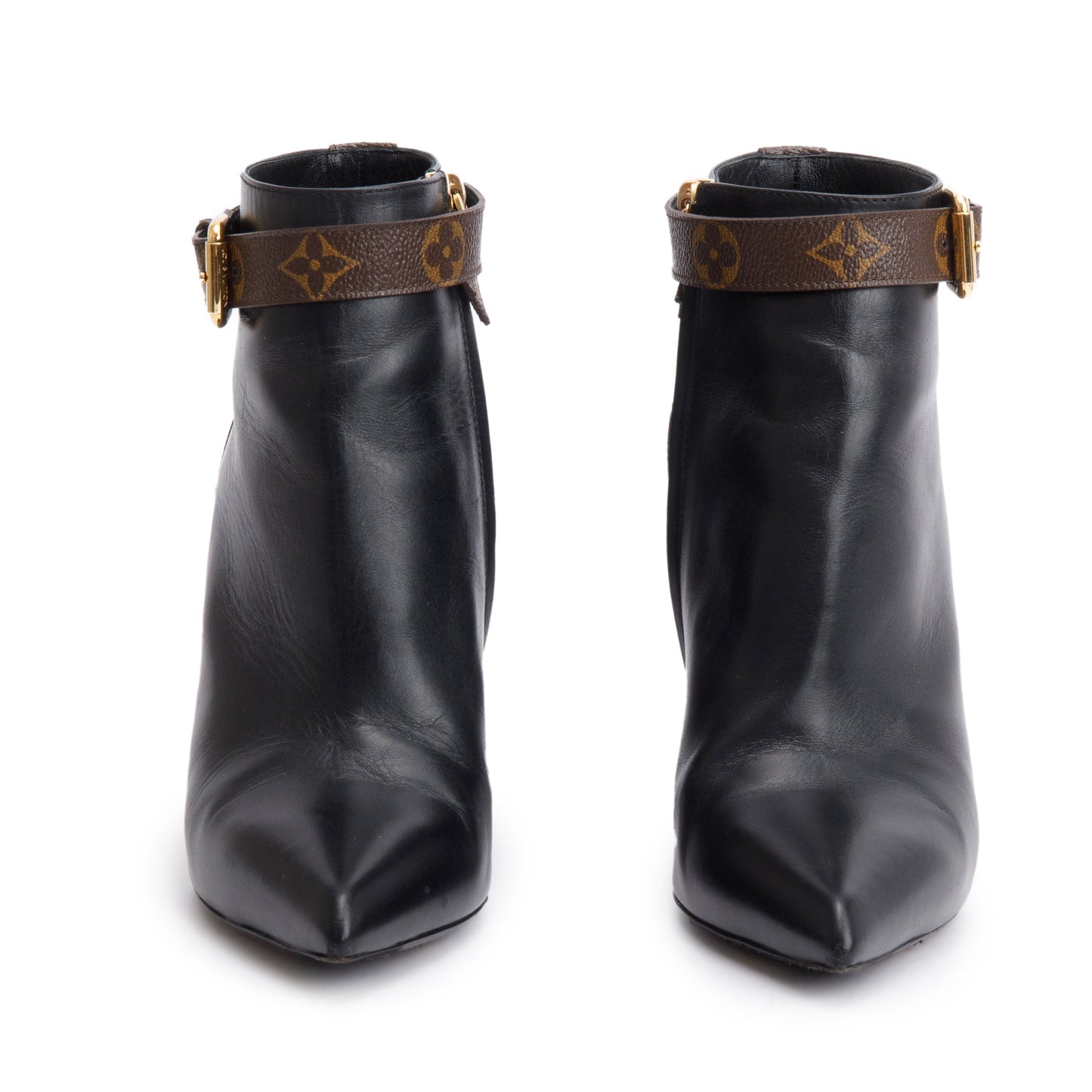 Louis Vuitton Black Leather Monogram Matchmake Boots, Size 40